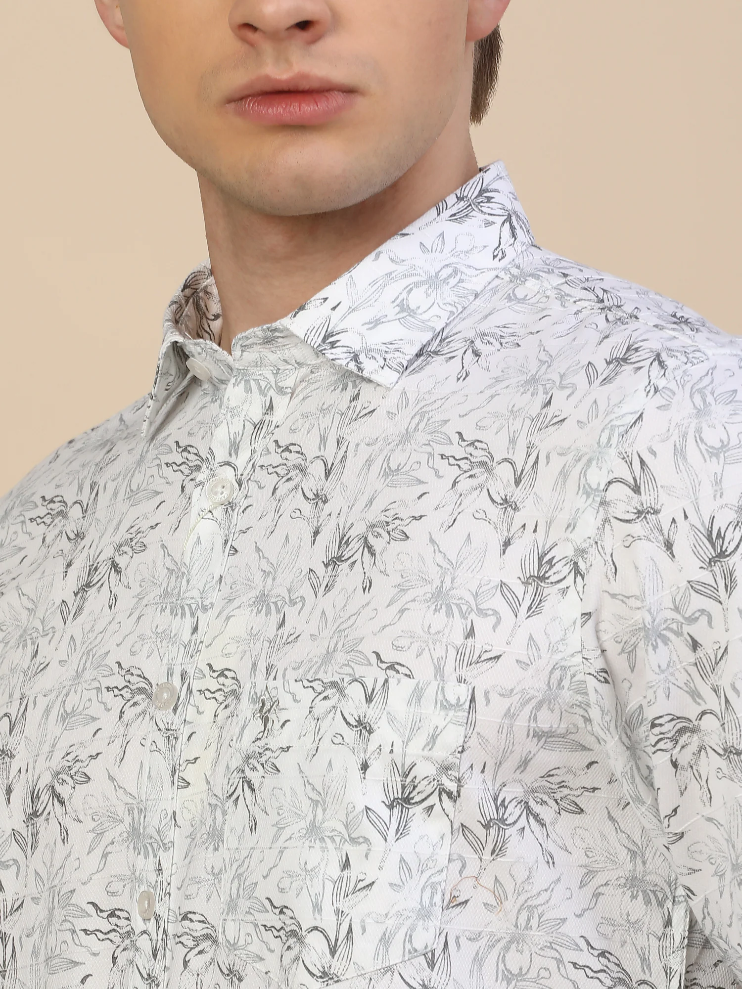 Casual Shirt for Men | Breathable & Soft with Color Fastness Regular Fit Spread Collar Neck Cotton Fabric Printed Pattern - Image 6