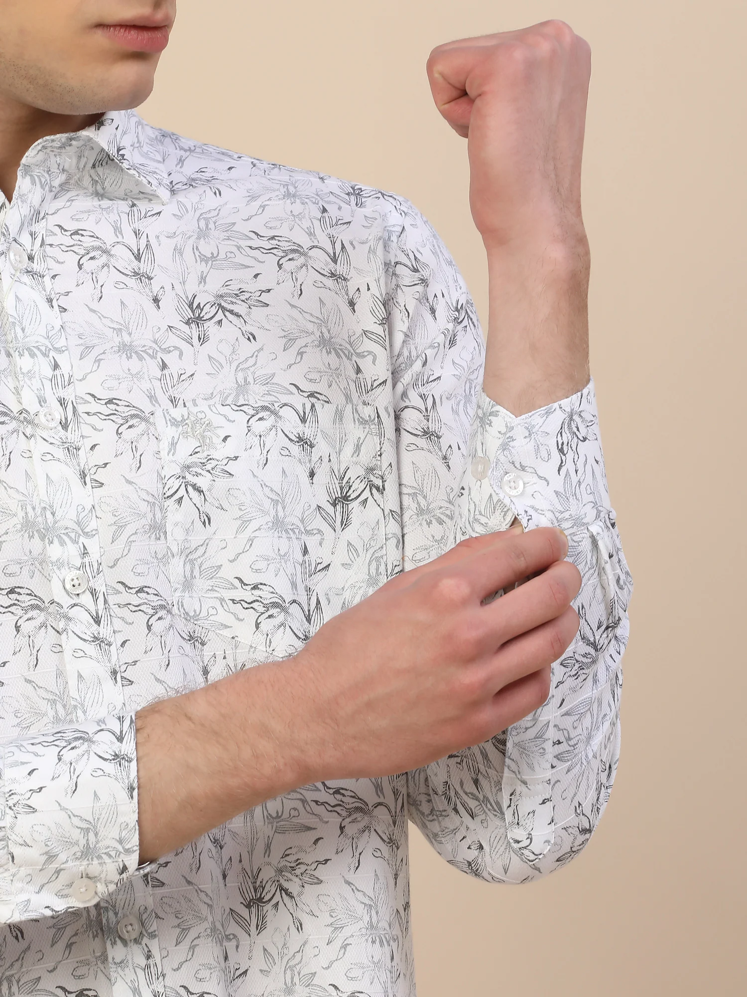 Casual Shirt for Men | Breathable & Soft with Color Fastness Regular Fit Spread Collar Neck Cotton Fabric Printed Pattern - Image 8