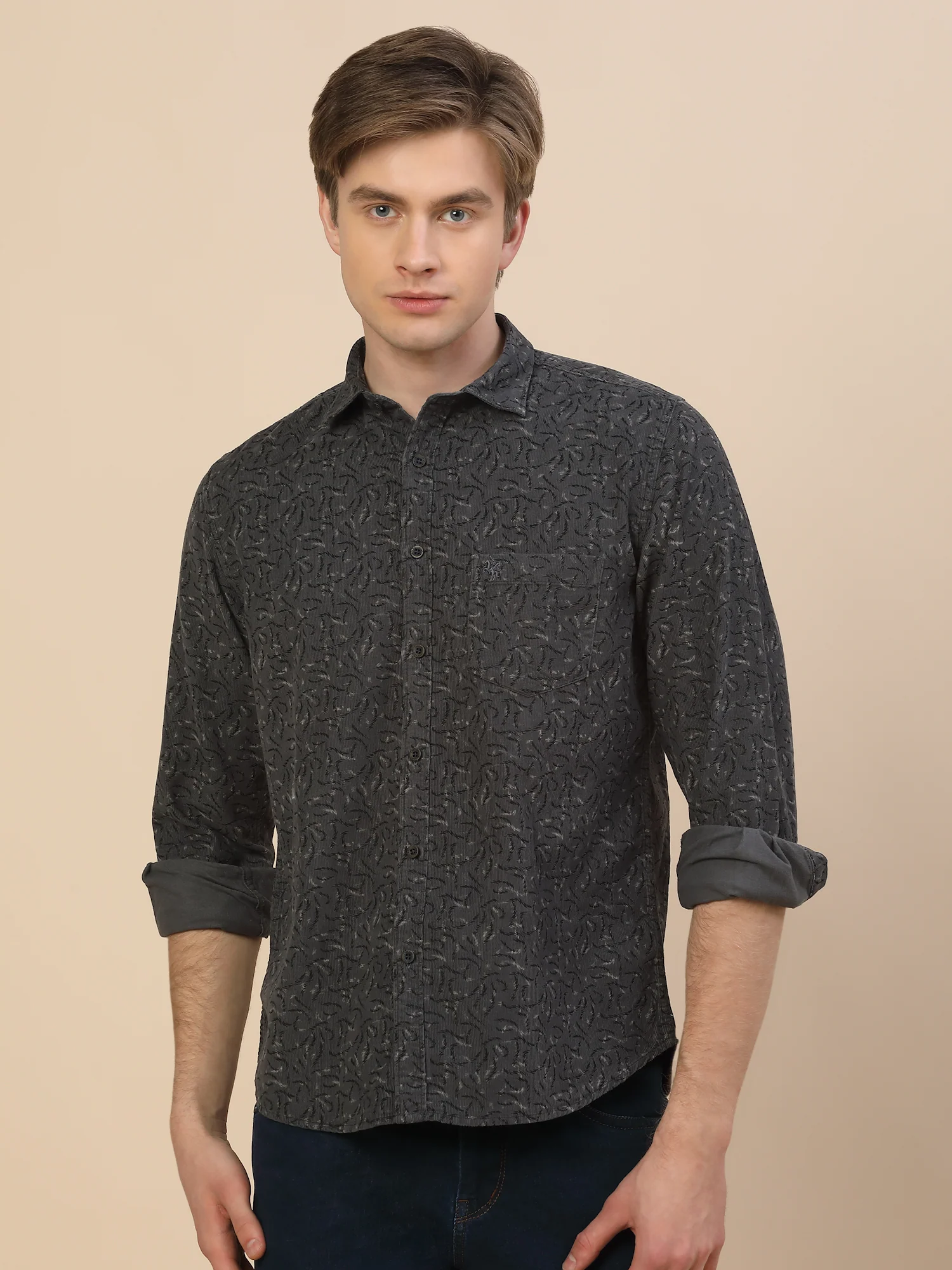 Casual Shirt for Men | Breathable & Soft with Color Fastness Regular Fit Spread Collar Neck Cotton Fabric Printed Pattern - Image 2