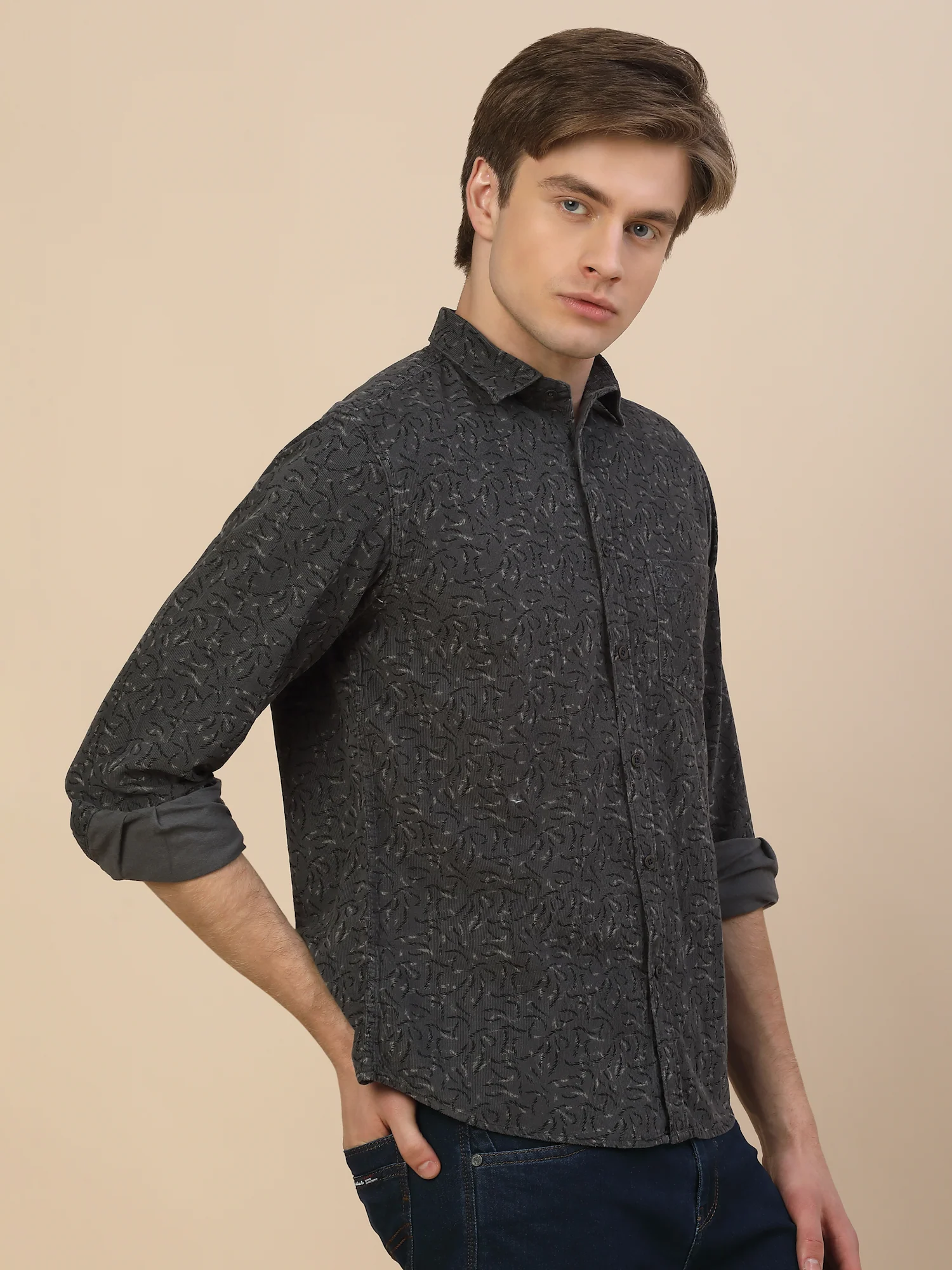 Casual Shirt for Men | Breathable & Soft with Color Fastness Regular Fit Spread Collar Neck Cotton Fabric Printed Pattern - Image 4