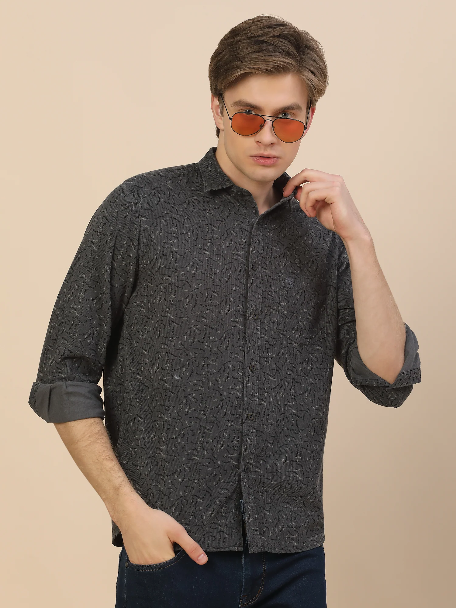 Casual Shirt for Men | Breathable & Soft with Color Fastness Regular Fit Spread Collar Neck Cotton Fabric Printed Pattern - Image 7