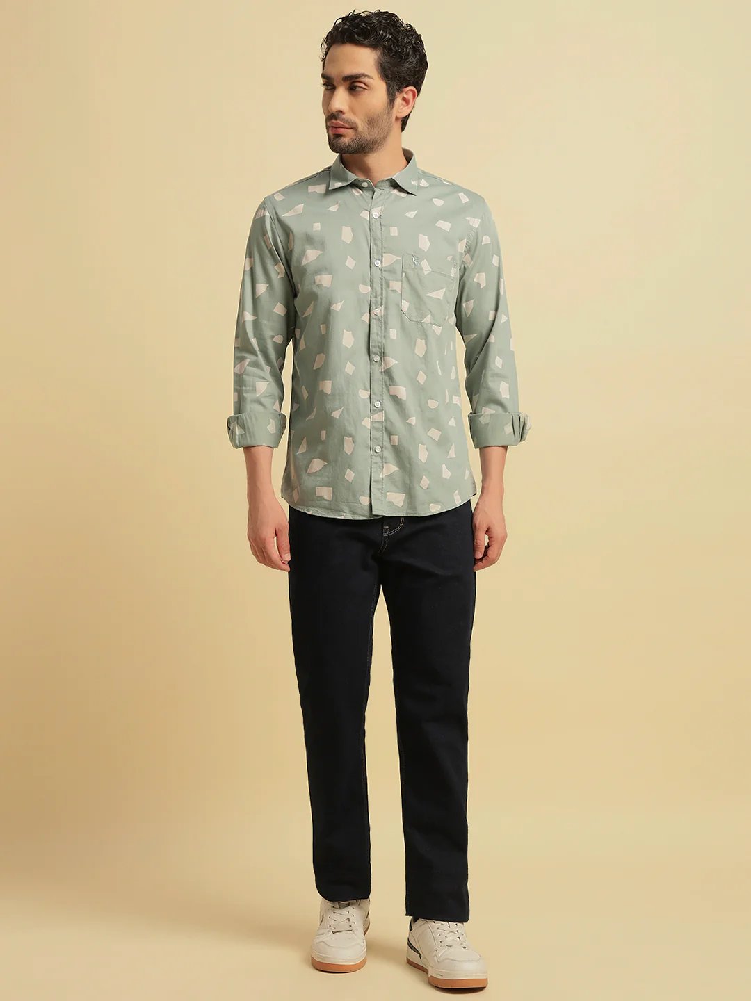 Casual Shirt for Men | Breathable & Soft with Color Fastness Regular Fit Spread Collar Neck Cotton Fabric Printed Pattern - Image 5