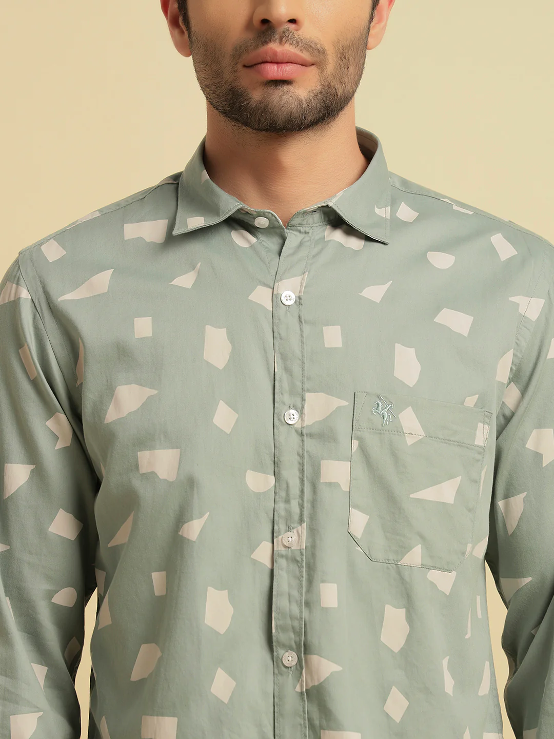 Casual Shirt for Men | Breathable & Soft with Color Fastness Regular Fit Spread Collar Neck Cotton Fabric Printed Pattern - Image 7