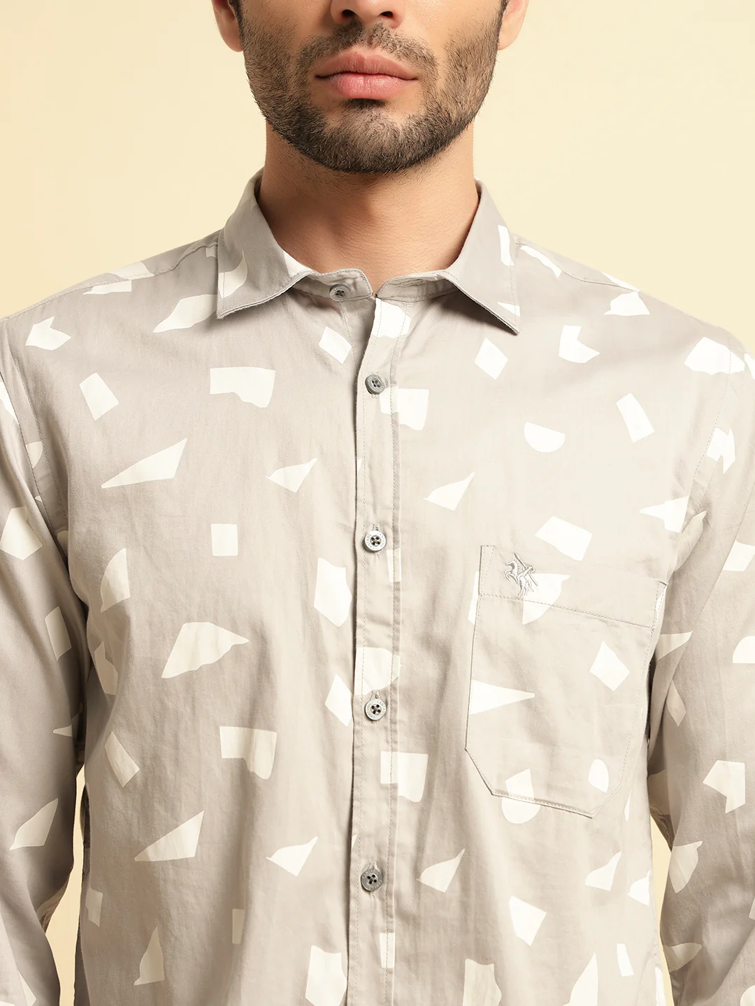 Casual Shirt for Men | Breathable & Soft with Color Fastness Regular Fit Spread Collar Neck Cotton Fabric Printed Pattern - Image 6