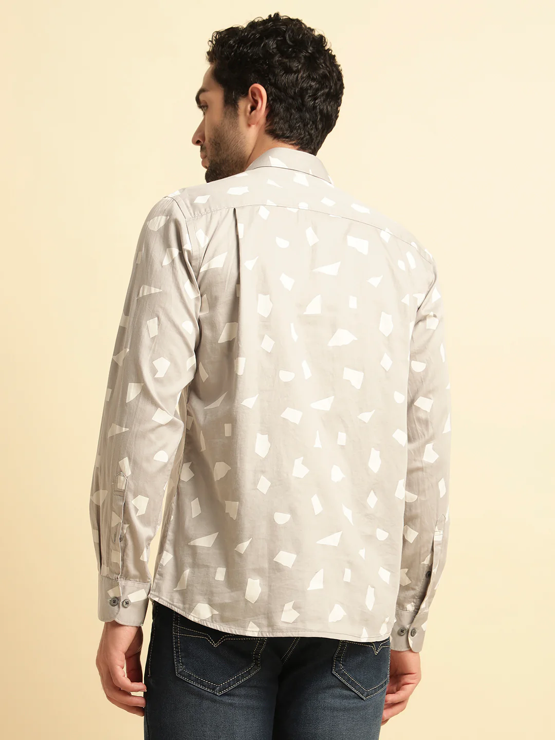 Casual Shirt for Men | Breathable & Soft with Color Fastness Regular Fit Spread Collar Neck Cotton Fabric Printed Pattern - Image 7