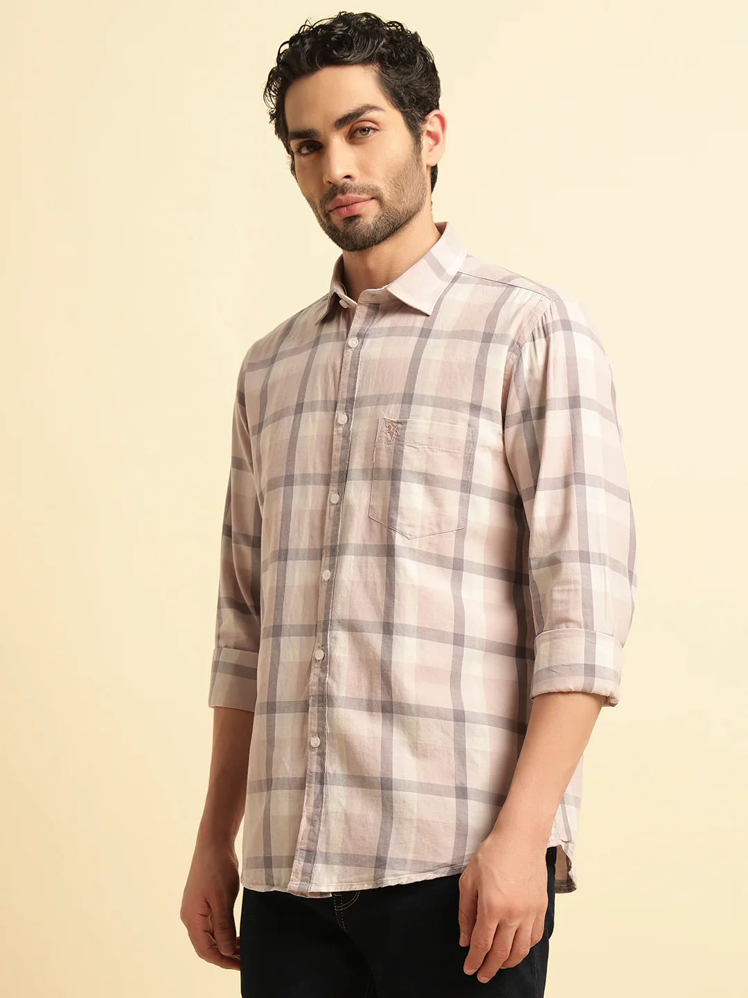 Casual Shirt for Men | Breathable & Soft with Color Fastness Regular Fit Spread Collar Neck Cotton Fabric Checkered Pattern - Image 4