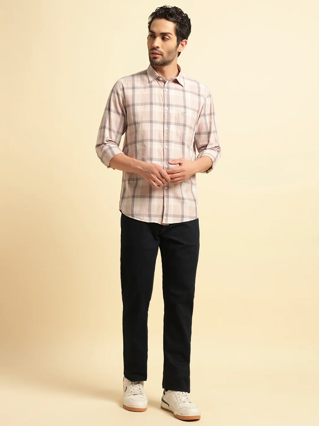 Casual Shirt for Men | Breathable & Soft with Color Fastness Regular Fit Spread Collar Neck Cotton Fabric Checkered Pattern - Image 5