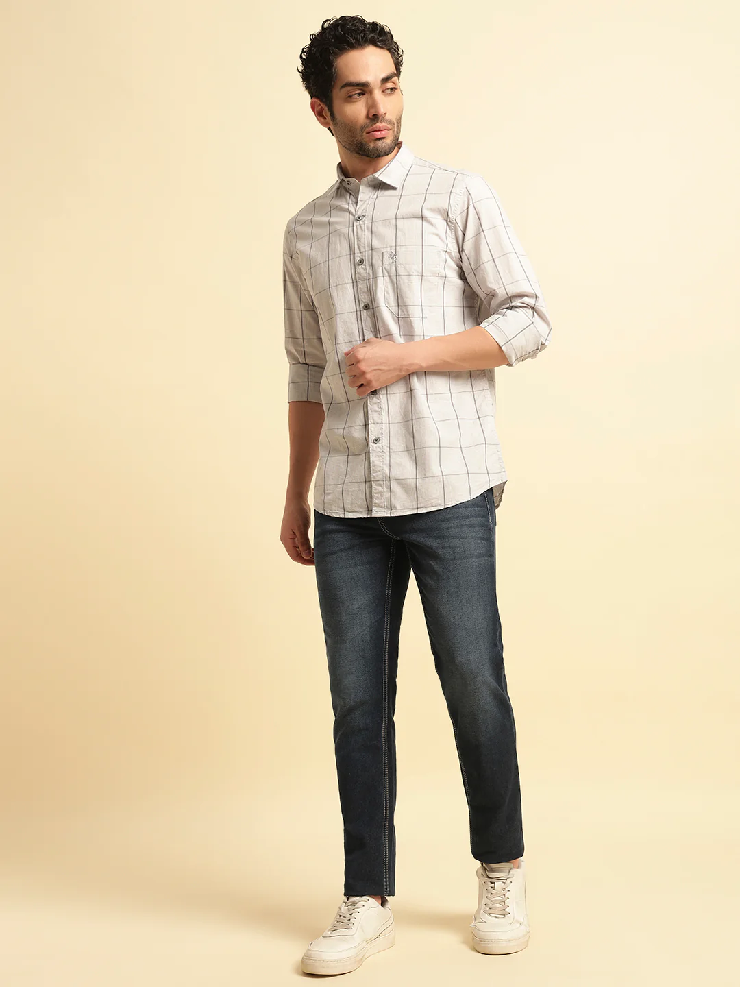 Casual Shirt for Men | Breathable & Soft with Color Fastness Regular Fit Spread Collar Neck Cotton Fabric Checkered Pattern - Image 5