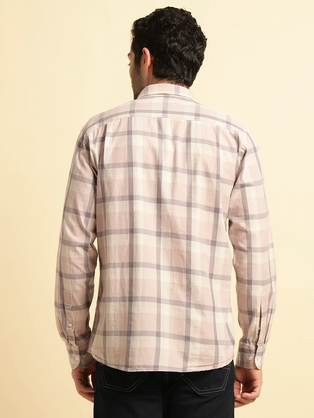 Casual Shirt for Men | Breathable & Soft with Color Fastness Regular Fit Spread Collar Neck Cotton Fabric Checkered Pattern - Image 6