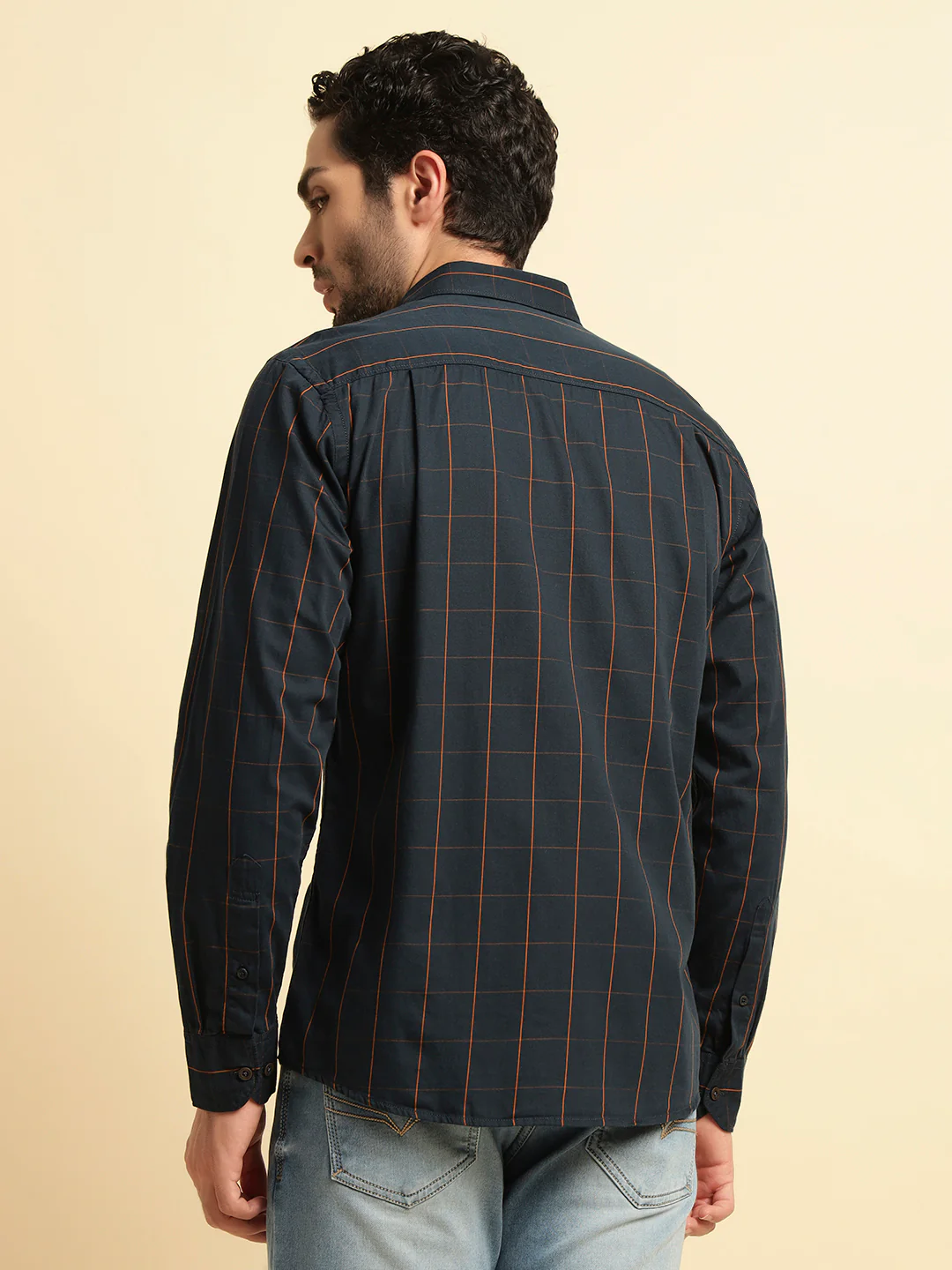 Casual Shirt for Men | Breathable & Soft with Color Fastness Regular Fit Spread Collar Neck Cotton Fabric Checkered Pattern - Image 6