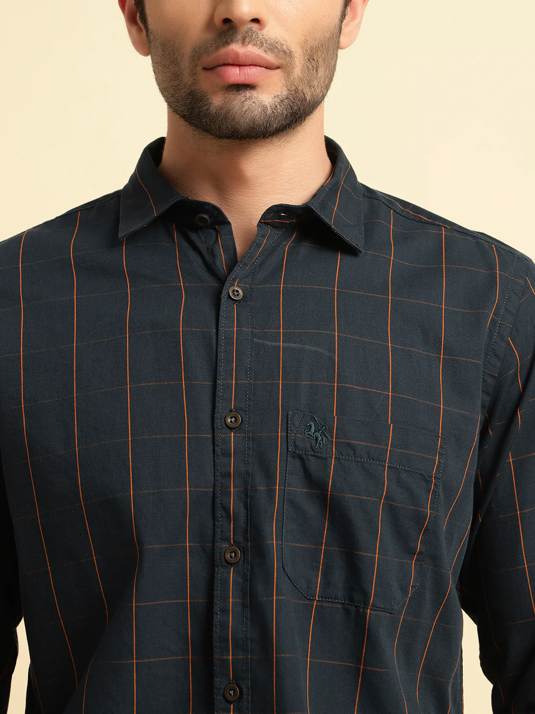 Casual Shirt for Men | Breathable & Soft with Color Fastness Regular Fit Spread Collar Neck Cotton Fabric Checkered Pattern - Image 7