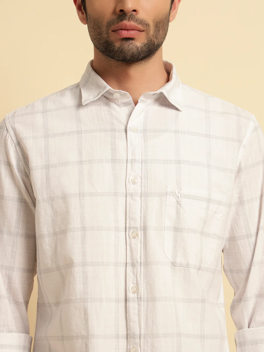 Casual Shirt for Men | Breathable & Soft with Color Fastness Regular Fit Spread Collar Neck Cotton Fabric Checkered Pattern - Image 6