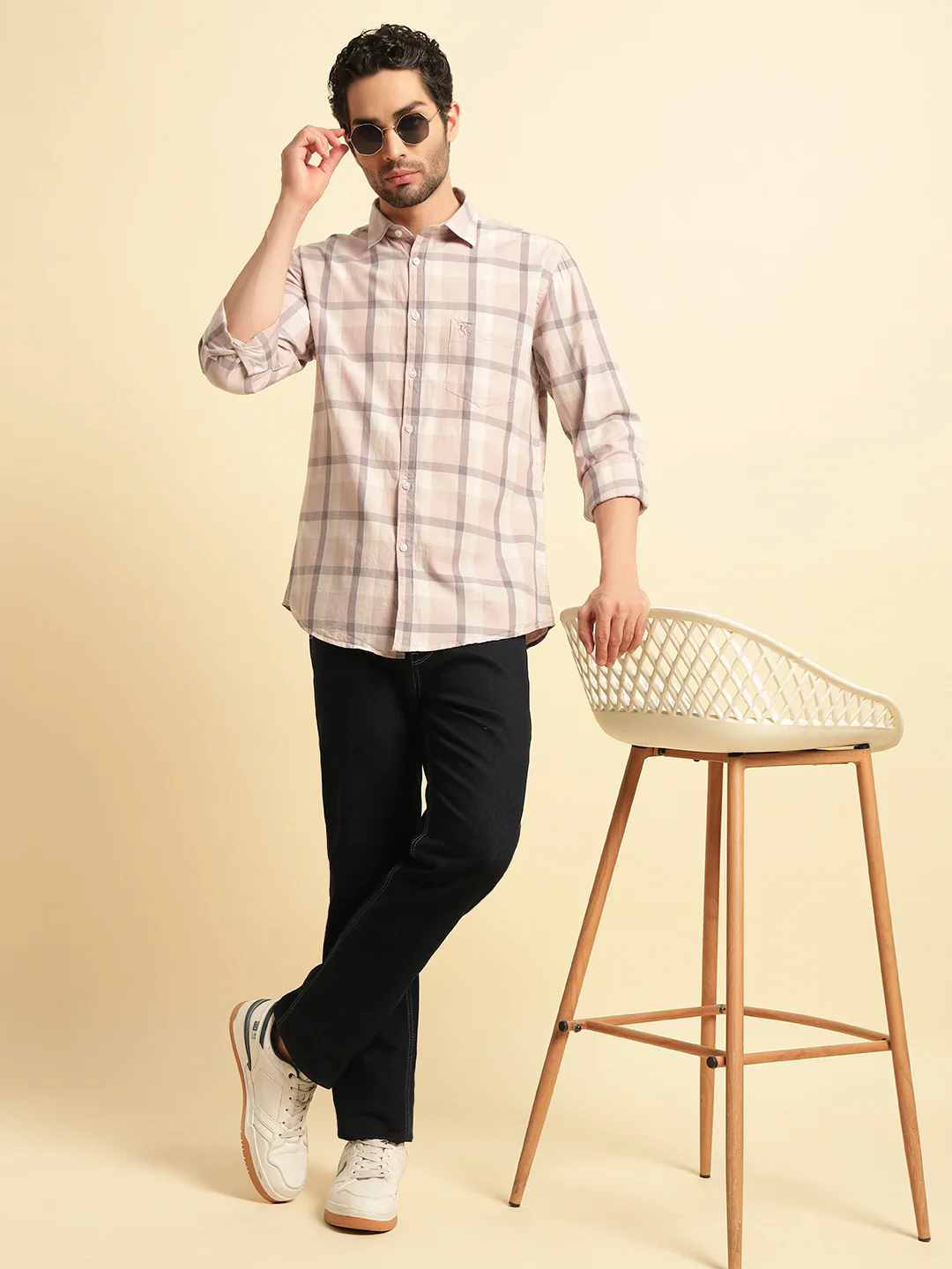 Casual Shirt for Men | Breathable & Soft with Color Fastness Regular Fit Spread Collar Neck Cotton Fabric Checkered Pattern - Image 8