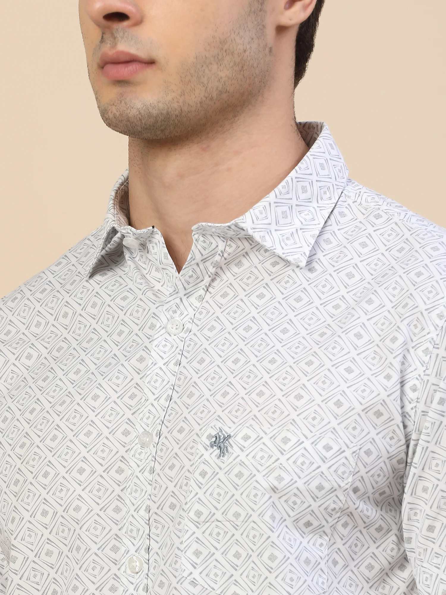 Casual Shirt for Men | Breathable & Soft with Color Fastness Regular Fit Spread Collar Neck Cotton Fabric Printed Pattern - Image 5