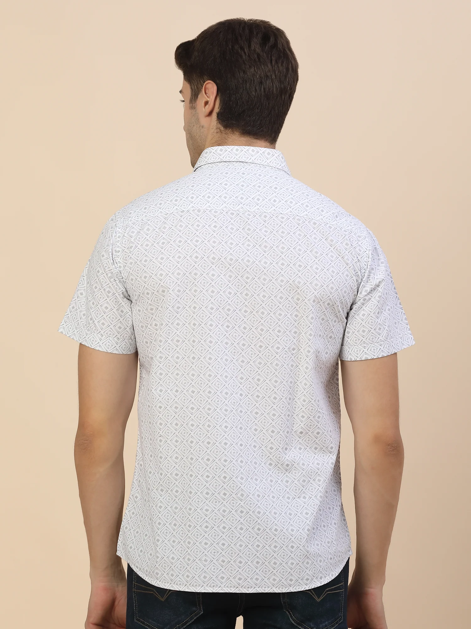 Casual Shirt for Men | Breathable & Soft with Color Fastness Regular Fit Spread Collar Neck Cotton Fabric Printed Pattern - Image 7