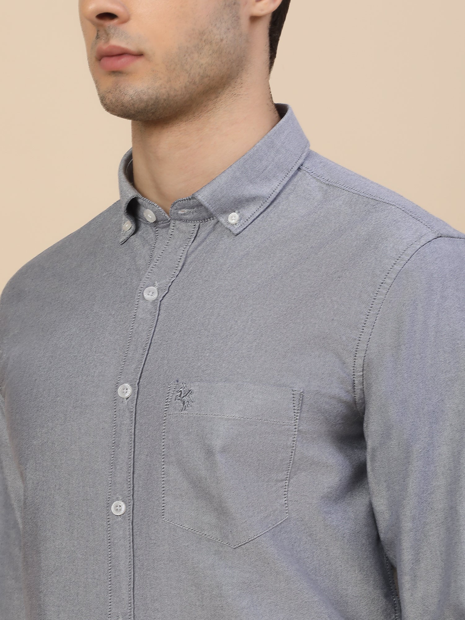 Casual Shirt for Men | Breathable & Soft with Color Fastness Regular Fit Spread Collar Neck Cotton Fabric Solid Pattern - Image 5