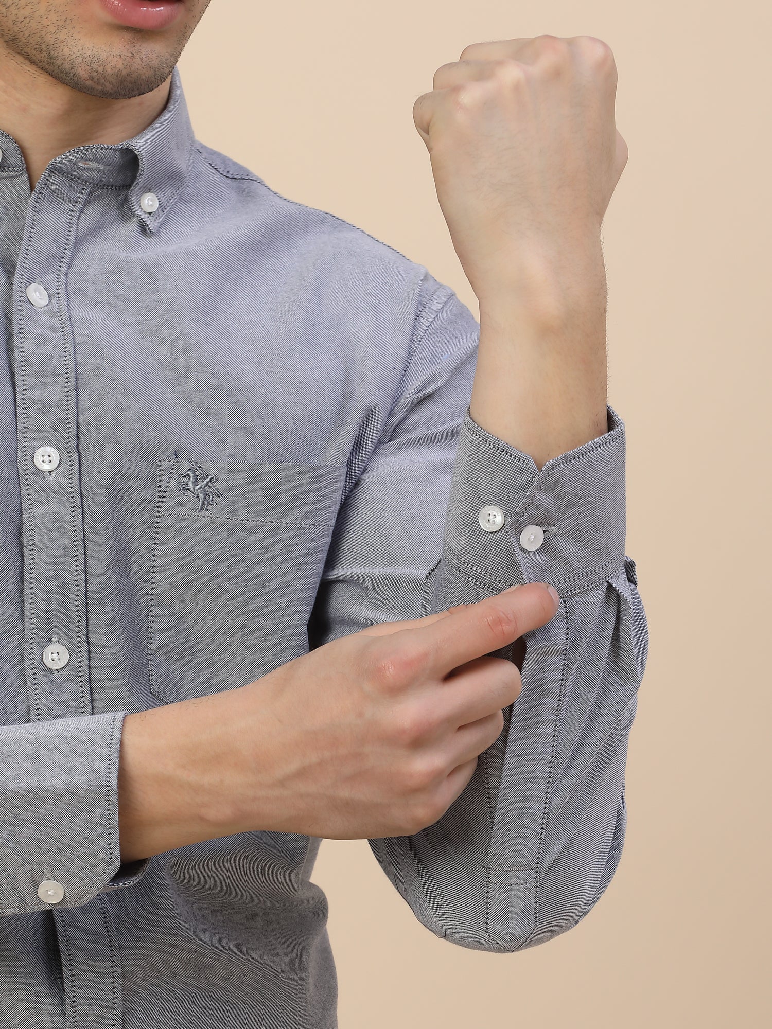 Casual Shirt for Men | Breathable & Soft with Color Fastness Regular Fit Spread Collar Neck Cotton Fabric Solid Pattern - Image 6