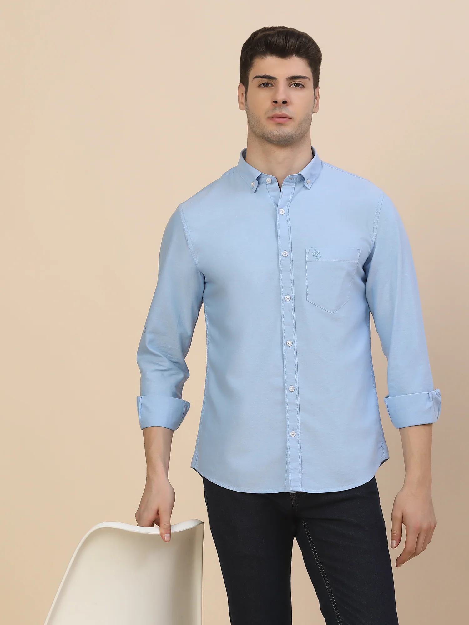 Casual Shirt for Men | Breathable & Soft with Color Fastness Regular Fit Spread Collar Neck Cotton Fabric Solid Pattern - Image 7