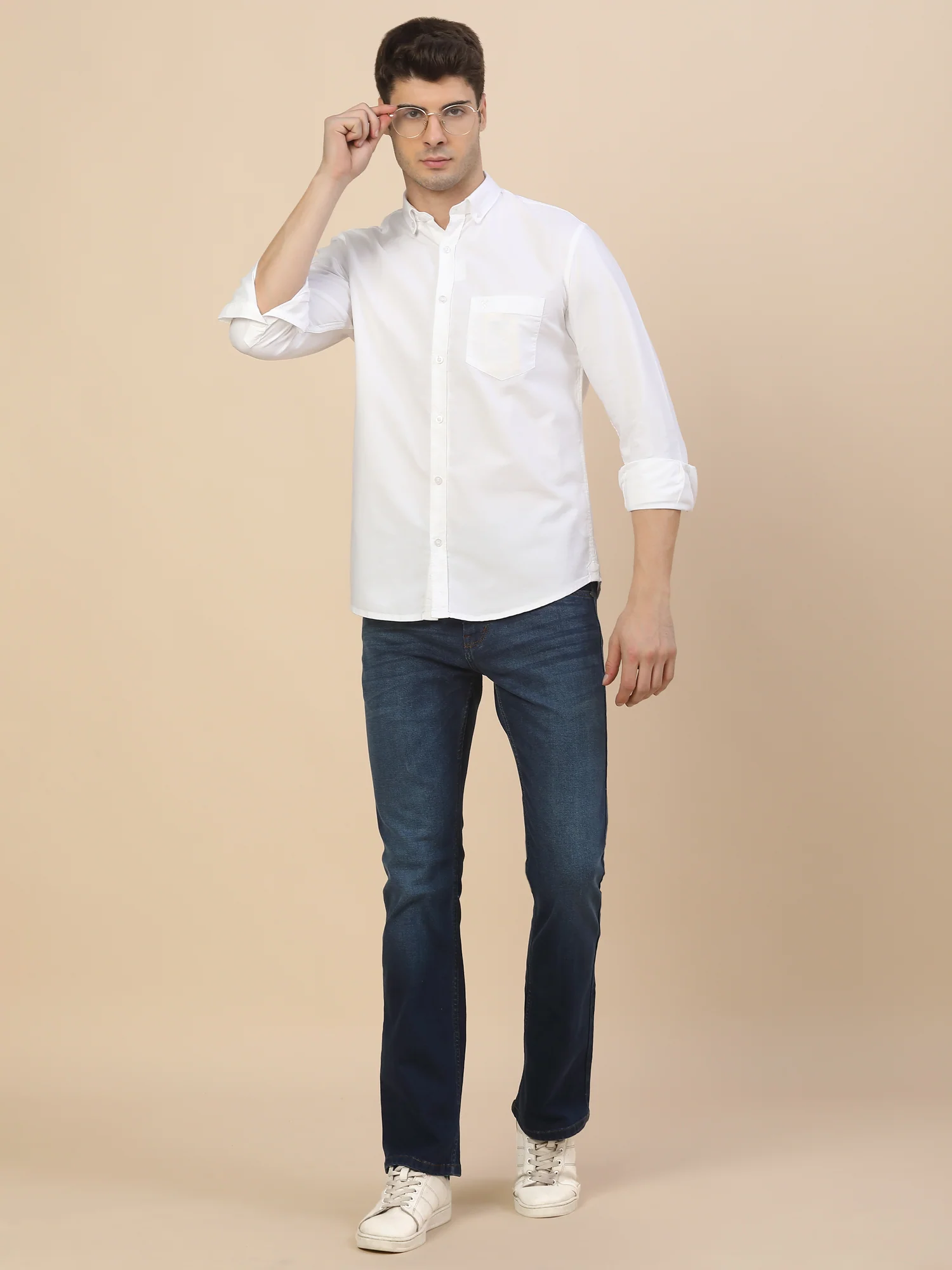 Casual Shirt for Men | Breathable & Soft with Color Fastness Regular Fit Spread Collar Neck Cotton Fabric Solid Pattern - Image 2