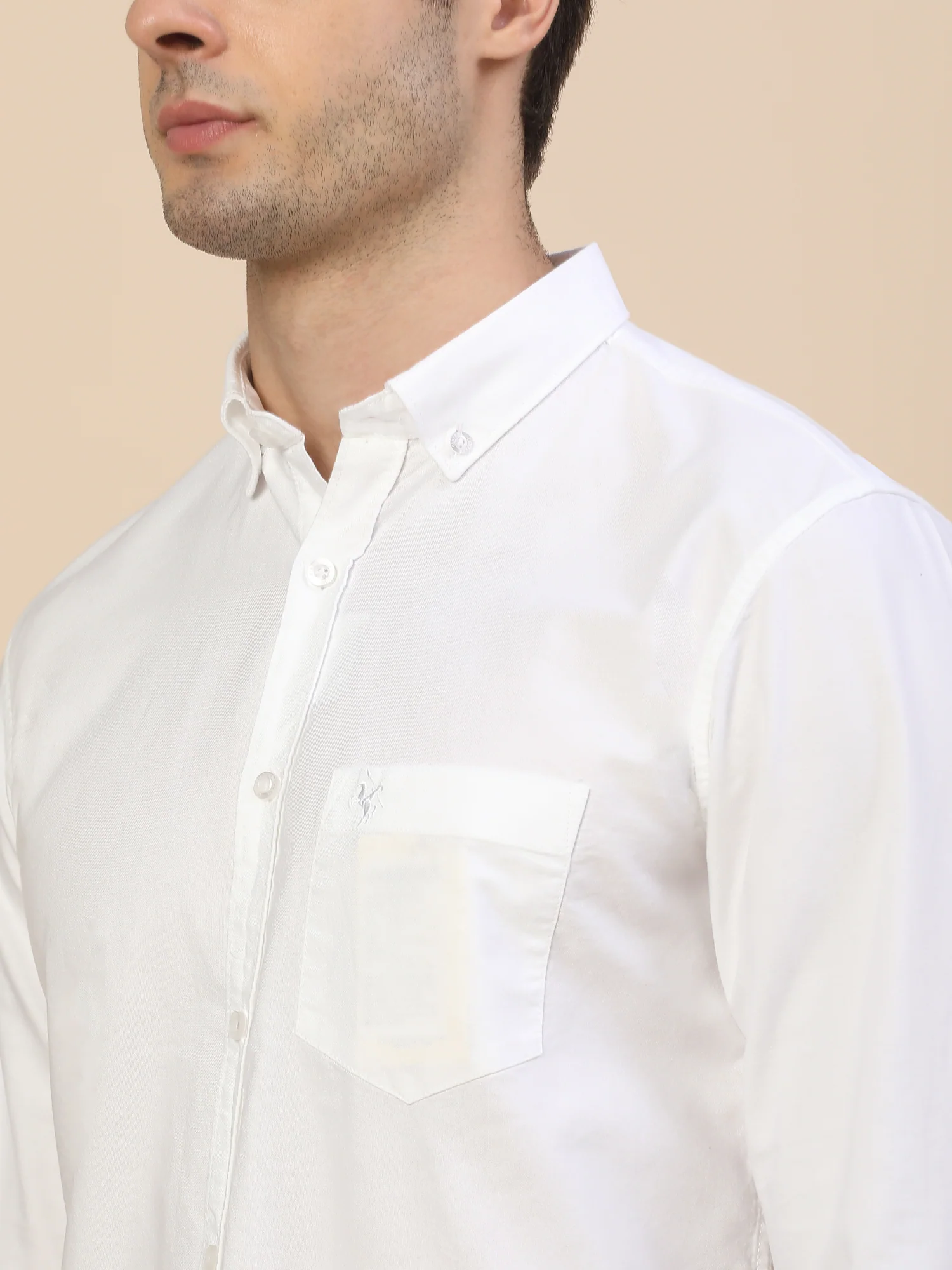 Casual Shirt for Men | Breathable & Soft with Color Fastness Regular Fit Spread Collar Neck Cotton Fabric Solid Pattern - Image 5