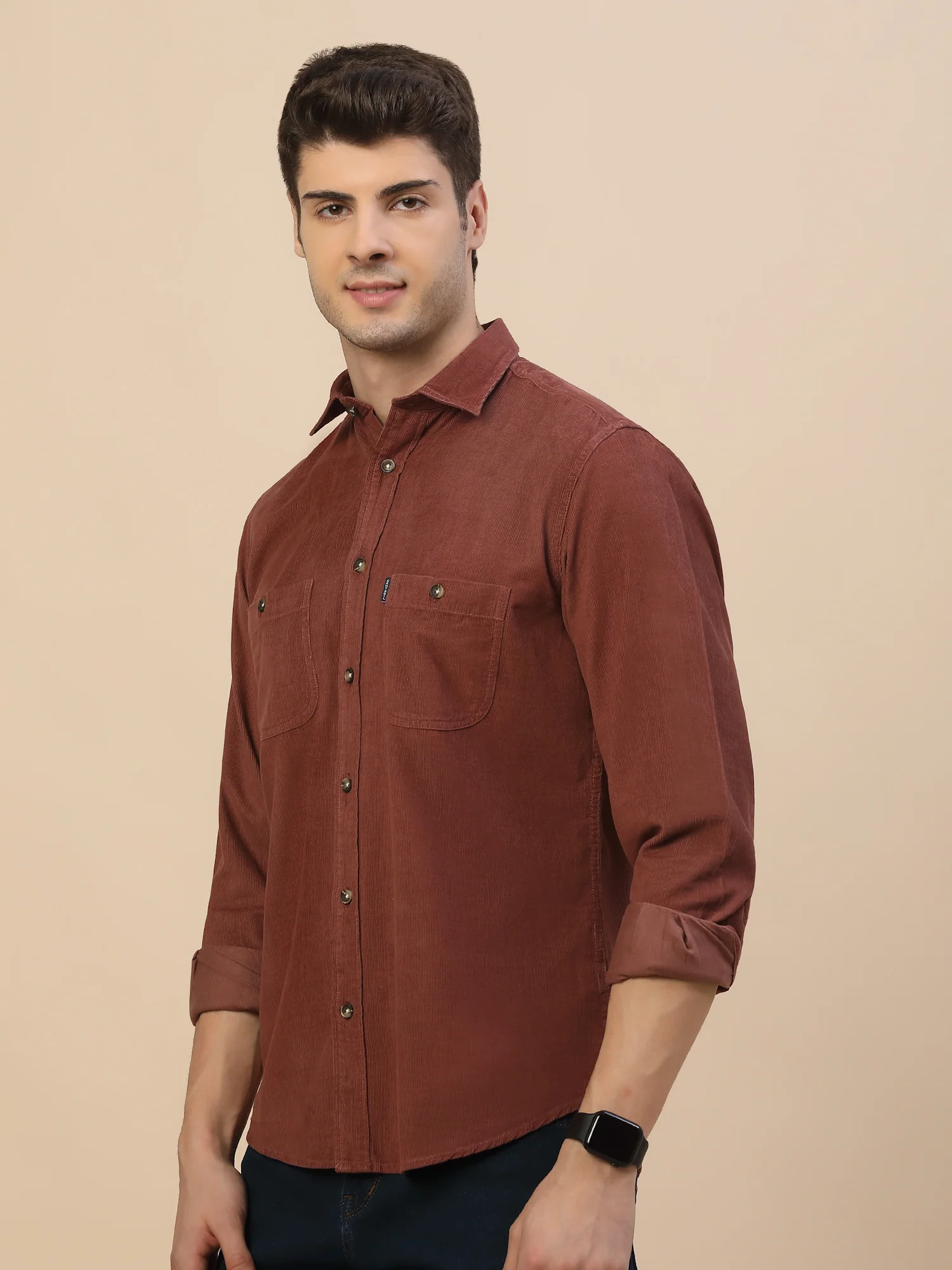 Casual Shirt for Men | Breathable & Soft with Color Fastness Regular Fit Spread Collar Neck Cotton Fabric Solid Pattern - Image 3