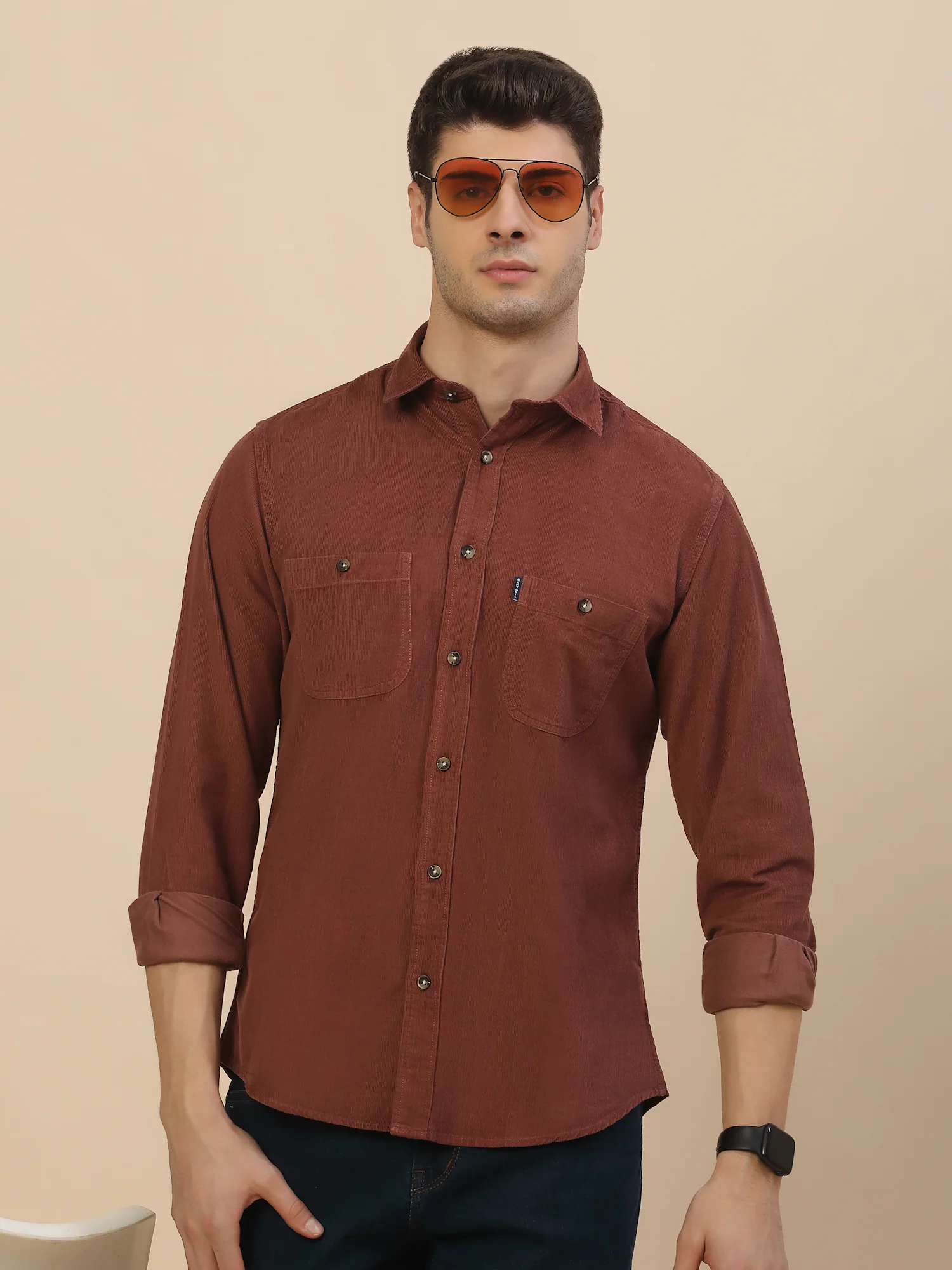 Casual Shirt for Men | Breathable & Soft with Color Fastness Regular Fit Spread Collar Neck Cotton Fabric Solid Pattern - Image 8