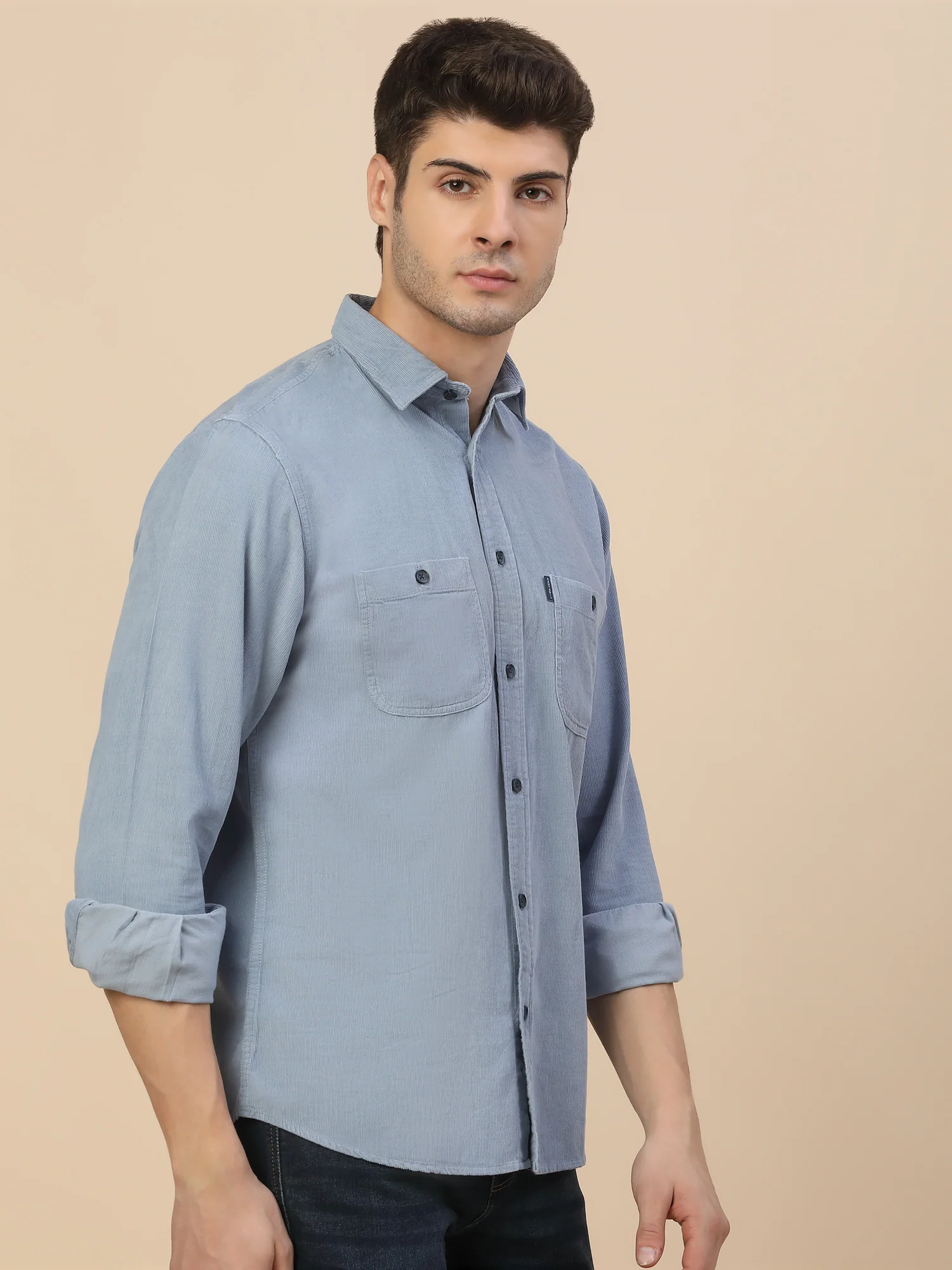 Casual Shirt for Men | Breathable & Soft with Color Fastness Regular Fit Spread Collar Neck Cotton Fabric Solid Pattern - Image 4