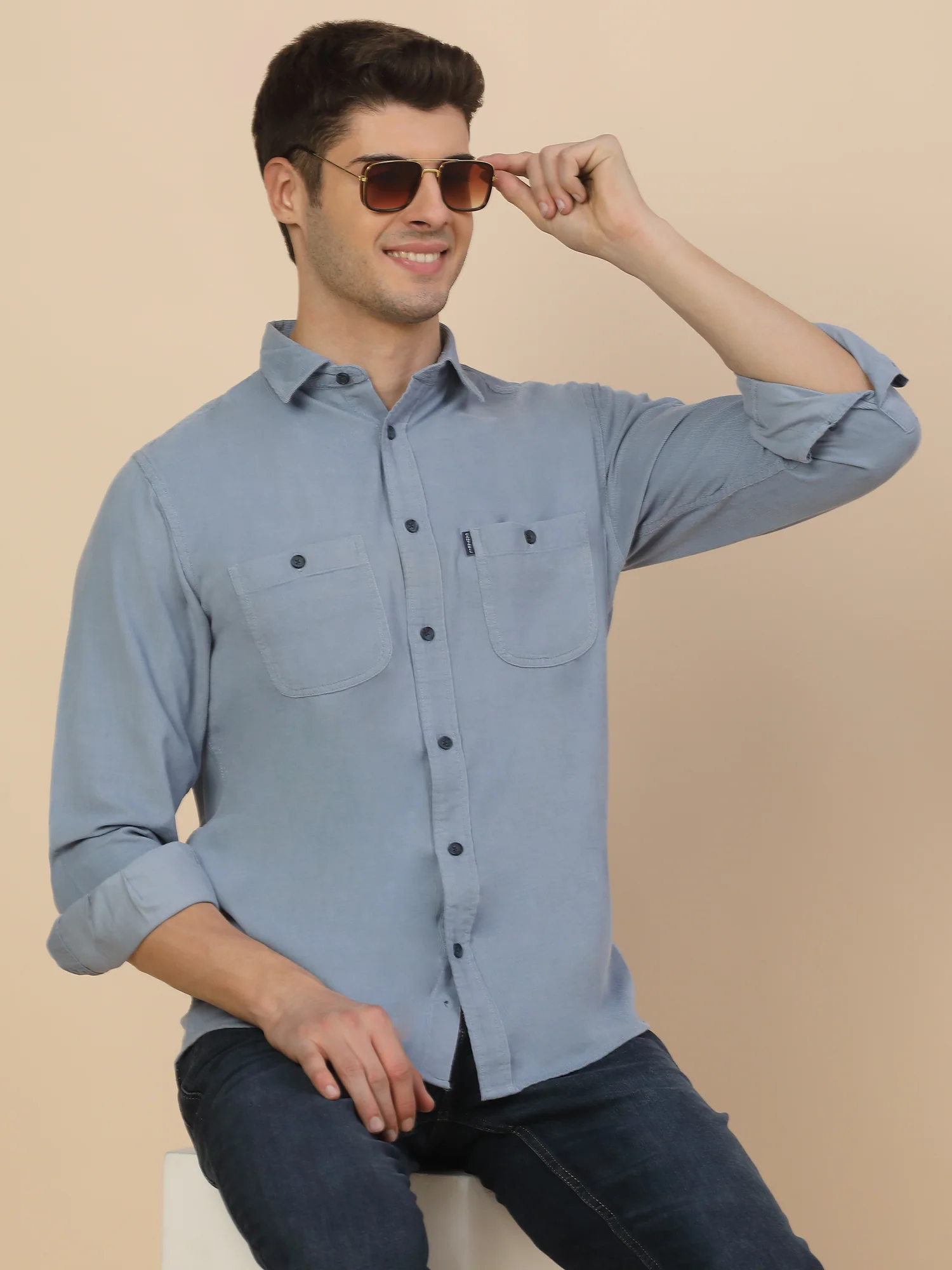 Casual Shirt for Men | Breathable & Soft with Color Fastness Regular Fit Spread Collar Neck Cotton Fabric Solid Pattern - Image 8