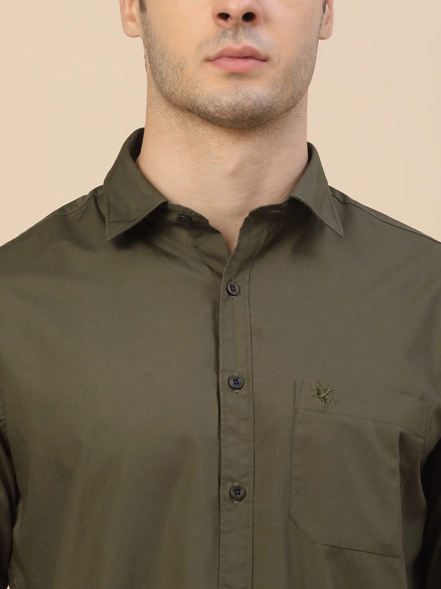 Casual Shirt for Men | Breathable & Soft with Color Fastness Regular Fit Spread Collar Neck Cotton Fabric Solid Pattern - Image 5