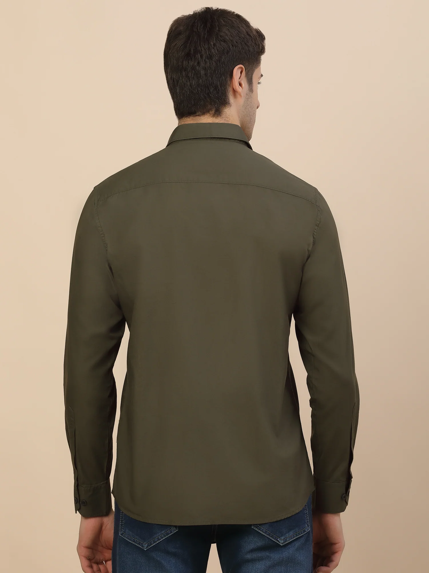 Casual Shirt for Men | Breathable & Soft with Color Fastness Regular Fit Spread Collar Neck Cotton Fabric Solid Pattern - Image 6
