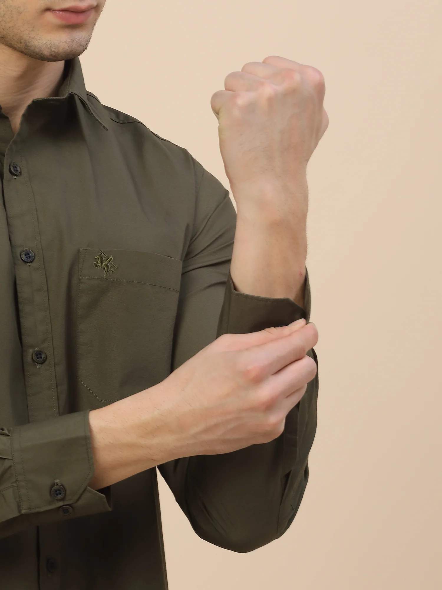 Casual Shirt for Men | Breathable & Soft with Color Fastness Regular Fit Spread Collar Neck Cotton Fabric Solid Pattern - Image 7
