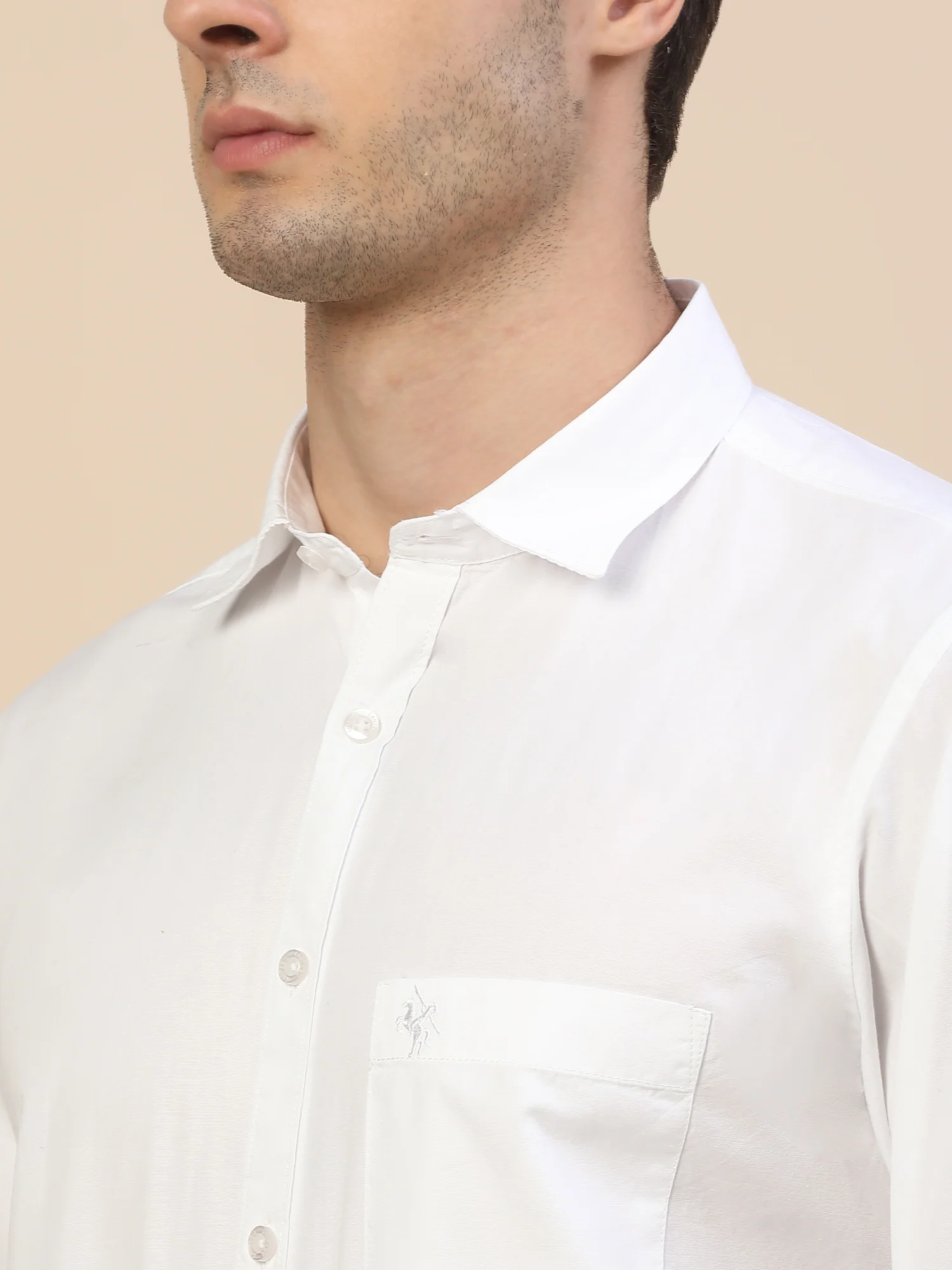 Casual Shirt for Men | Breathable & Soft with Color Fastness Regular Fit Spread Collar Neck Cotton Fabric Solid Pattern - Image 5