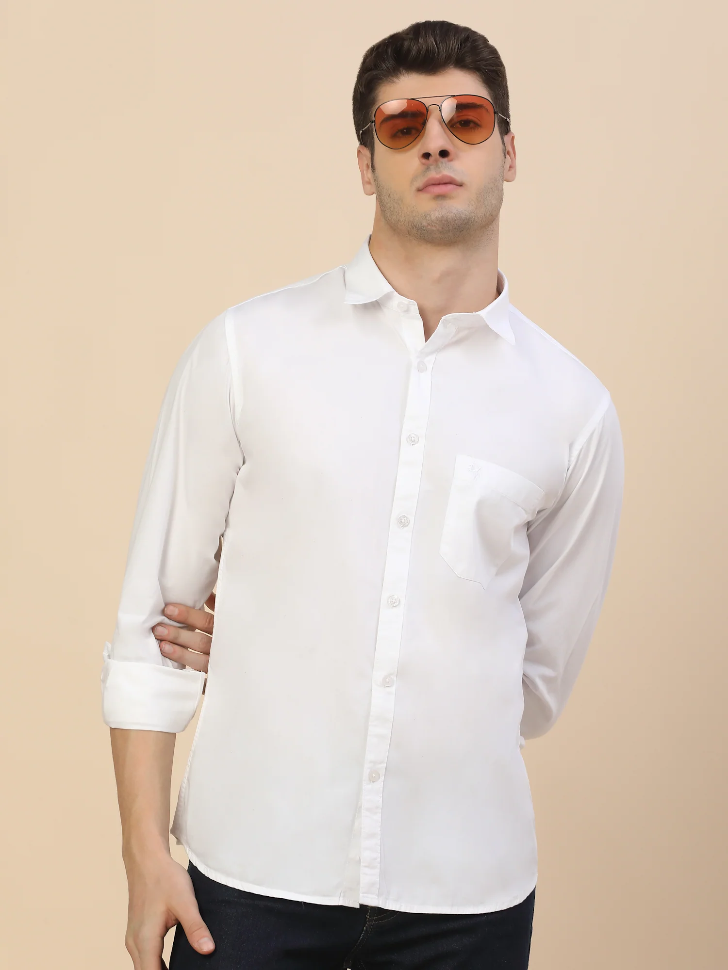 Casual Shirt for Men | Breathable & Soft with Color Fastness Regular Fit Spread Collar Neck Cotton Fabric Solid Pattern - Image 6