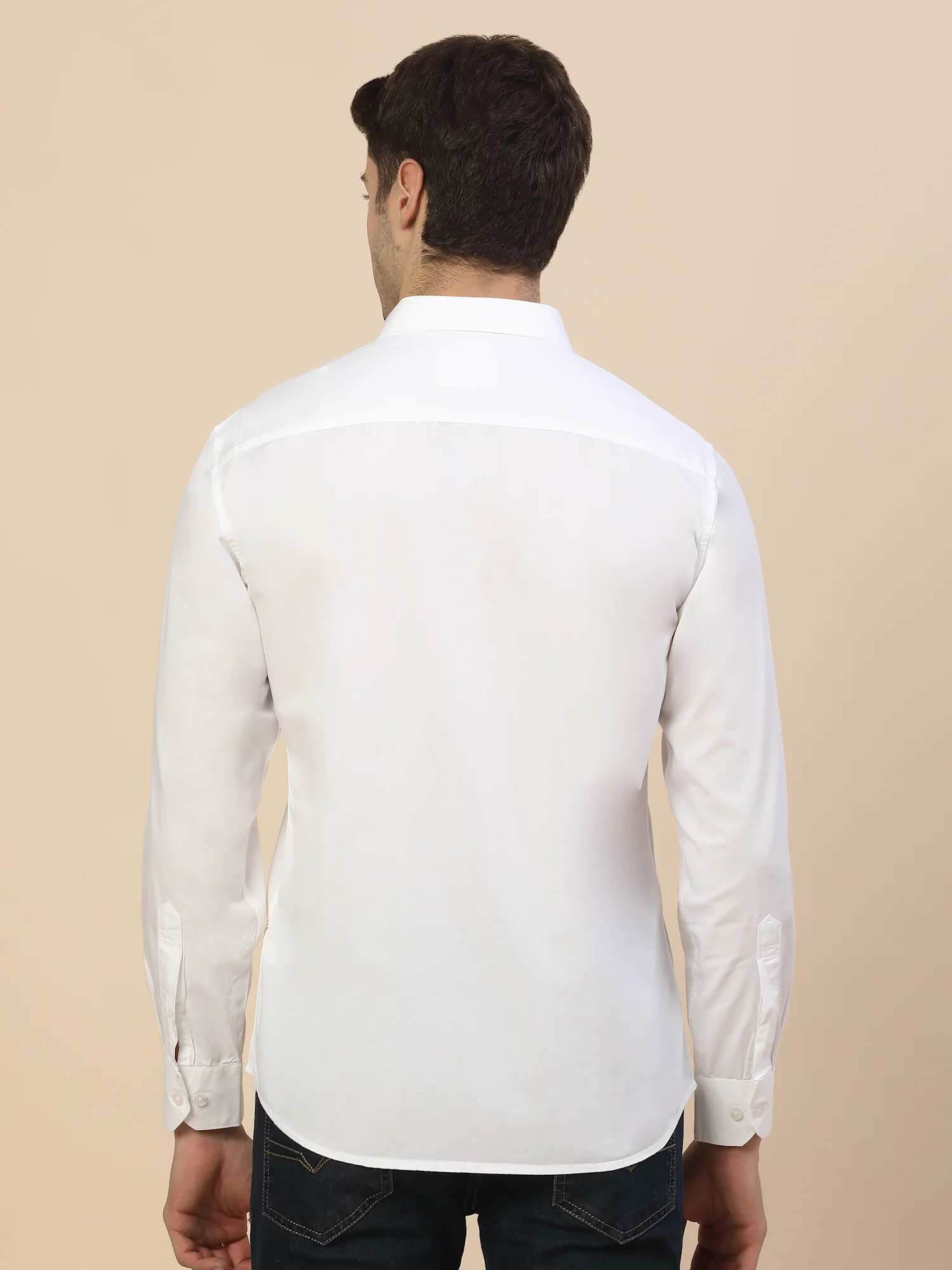 Casual Shirt for Men | Breathable & Soft with Color Fastness Regular Fit Spread Collar Neck Cotton Fabric Solid Pattern - Image 8