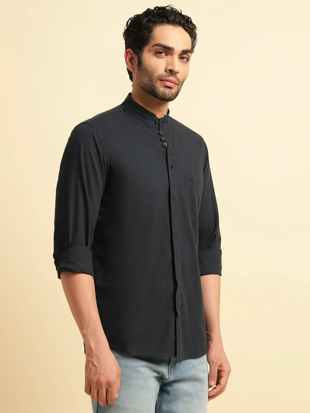 Casual Shirt for Men | Breathable & Soft with Color Fastness Regular Fit Spread Collar Neck Cotton Fabric Solid Pattern - Image 3