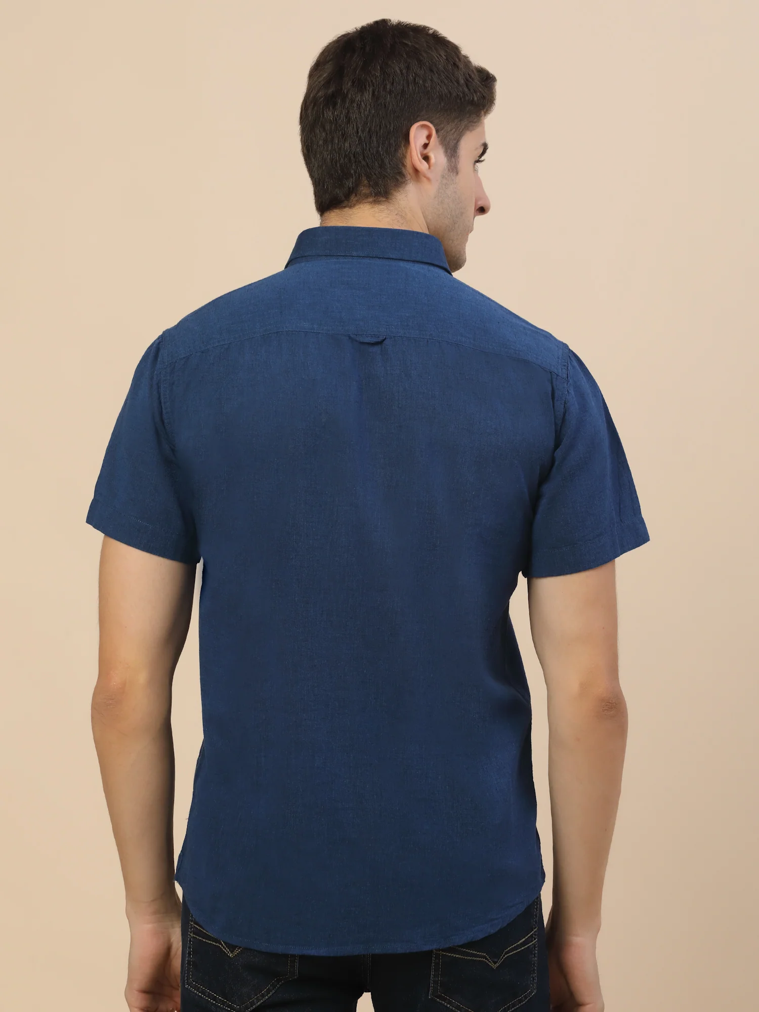 Casual Shirt for Men | Breathable & Soft with Color Fastness Regular Fit Spread Collar Neck Cotton Fabric Solid Pattern - Image 5