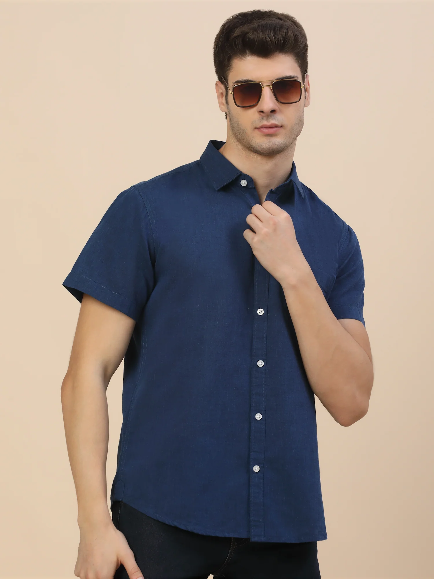 Casual Shirt for Men | Breathable & Soft with Color Fastness Regular Fit Spread Collar Neck Cotton Fabric Solid Pattern - Image 7
