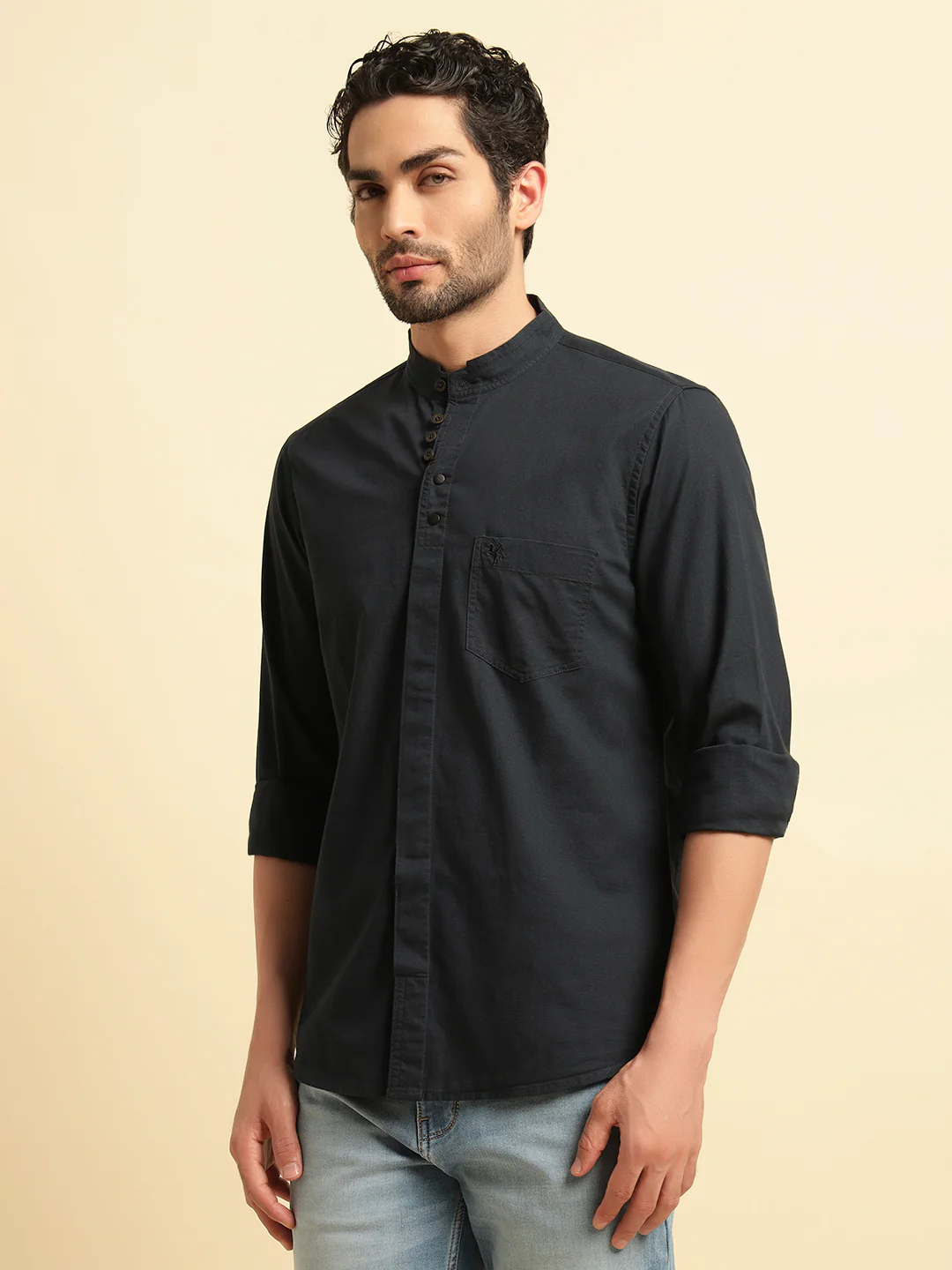 Casual Shirt for Men | Breathable & Soft with Color Fastness Regular Fit Spread Collar Neck Cotton Fabric Solid Pattern - Image 4