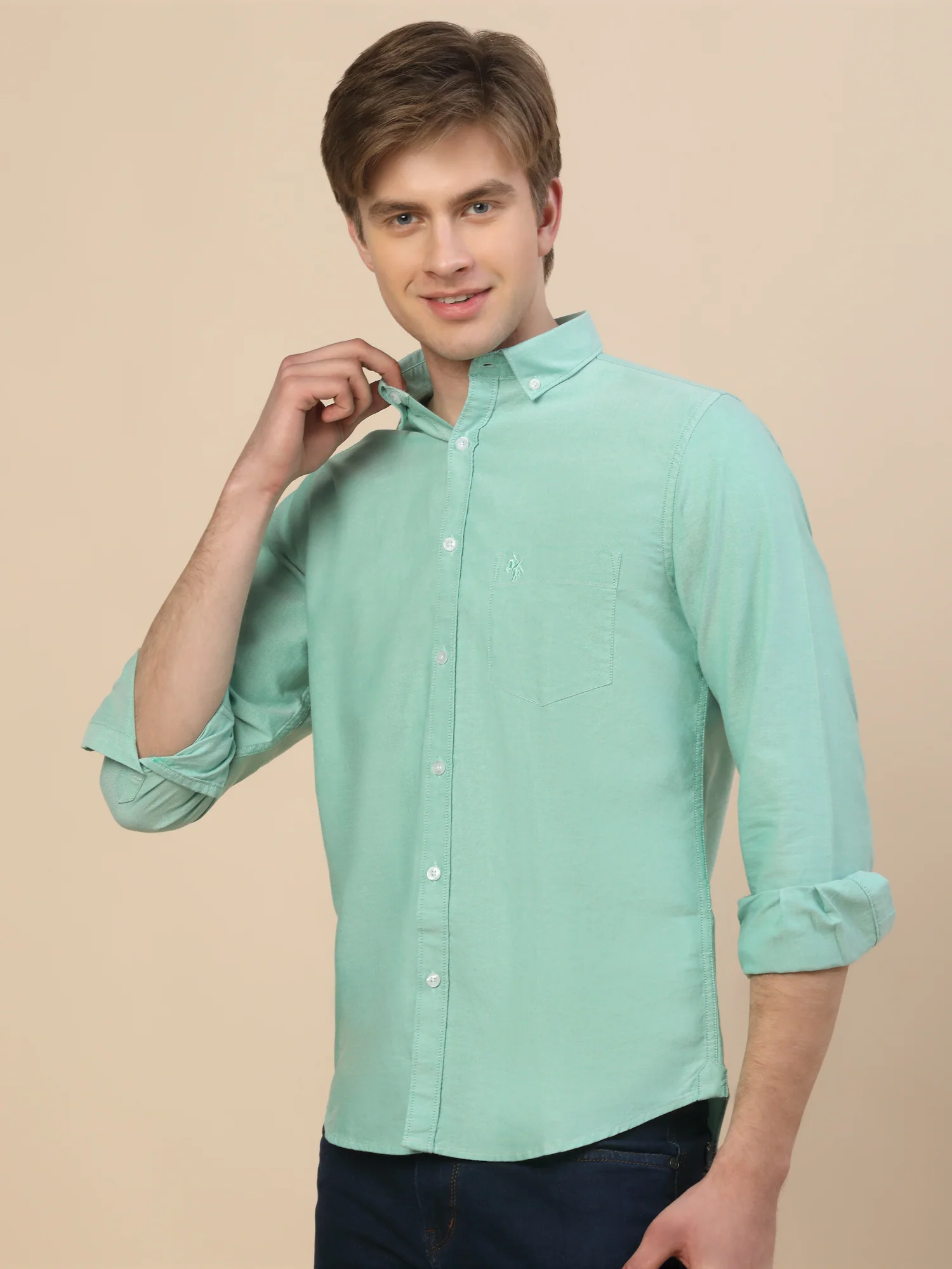 Casual Shirt for Men | Breathable & Soft with Color Fastness Regular Fit Spread Collar Neck Cotton Fabric Solid Pattern - Image 4