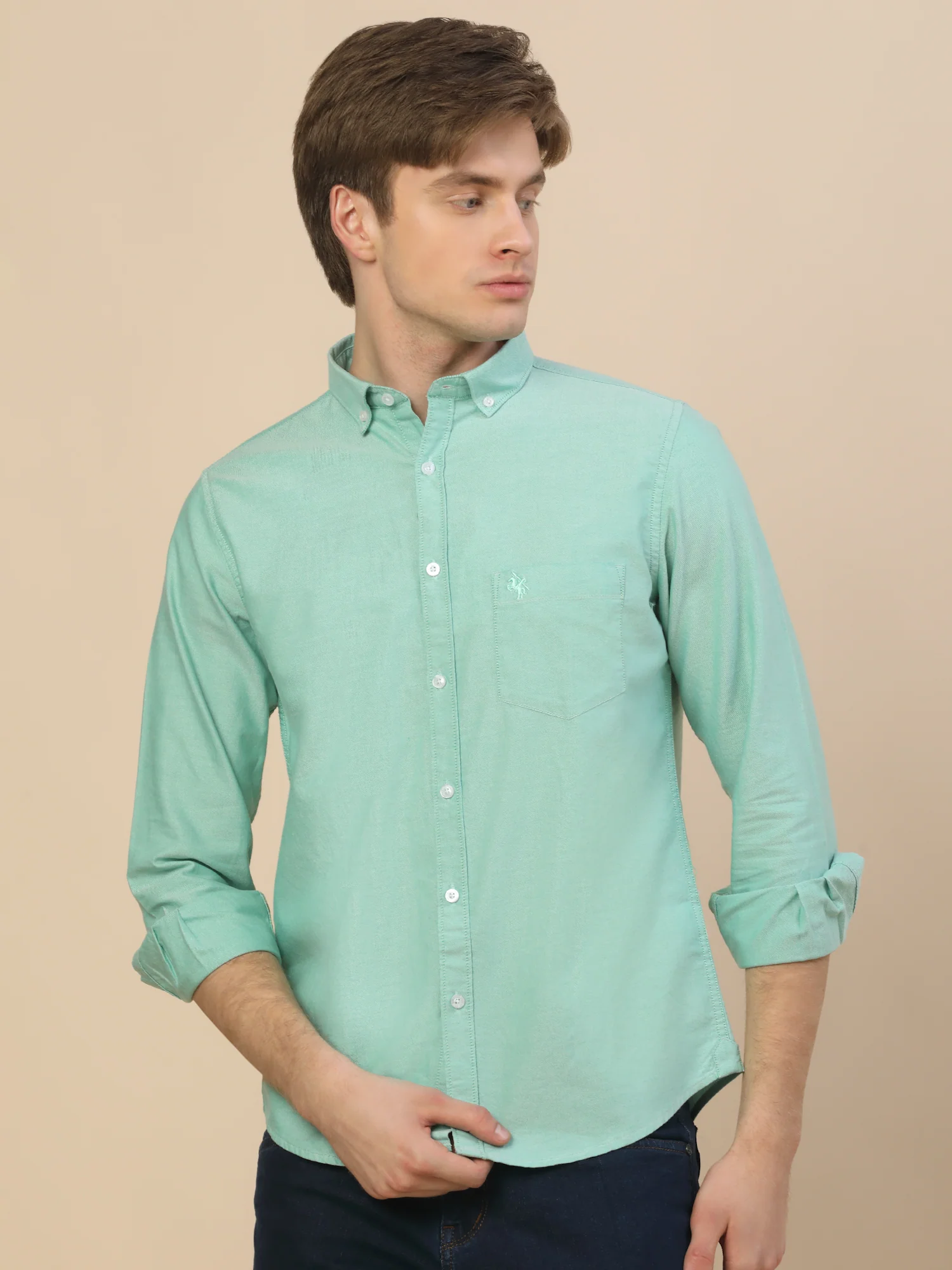 Casual Shirt for Men | Breathable & Soft with Color Fastness Regular Fit Spread Collar Neck Cotton Fabric Solid Pattern - Image 8