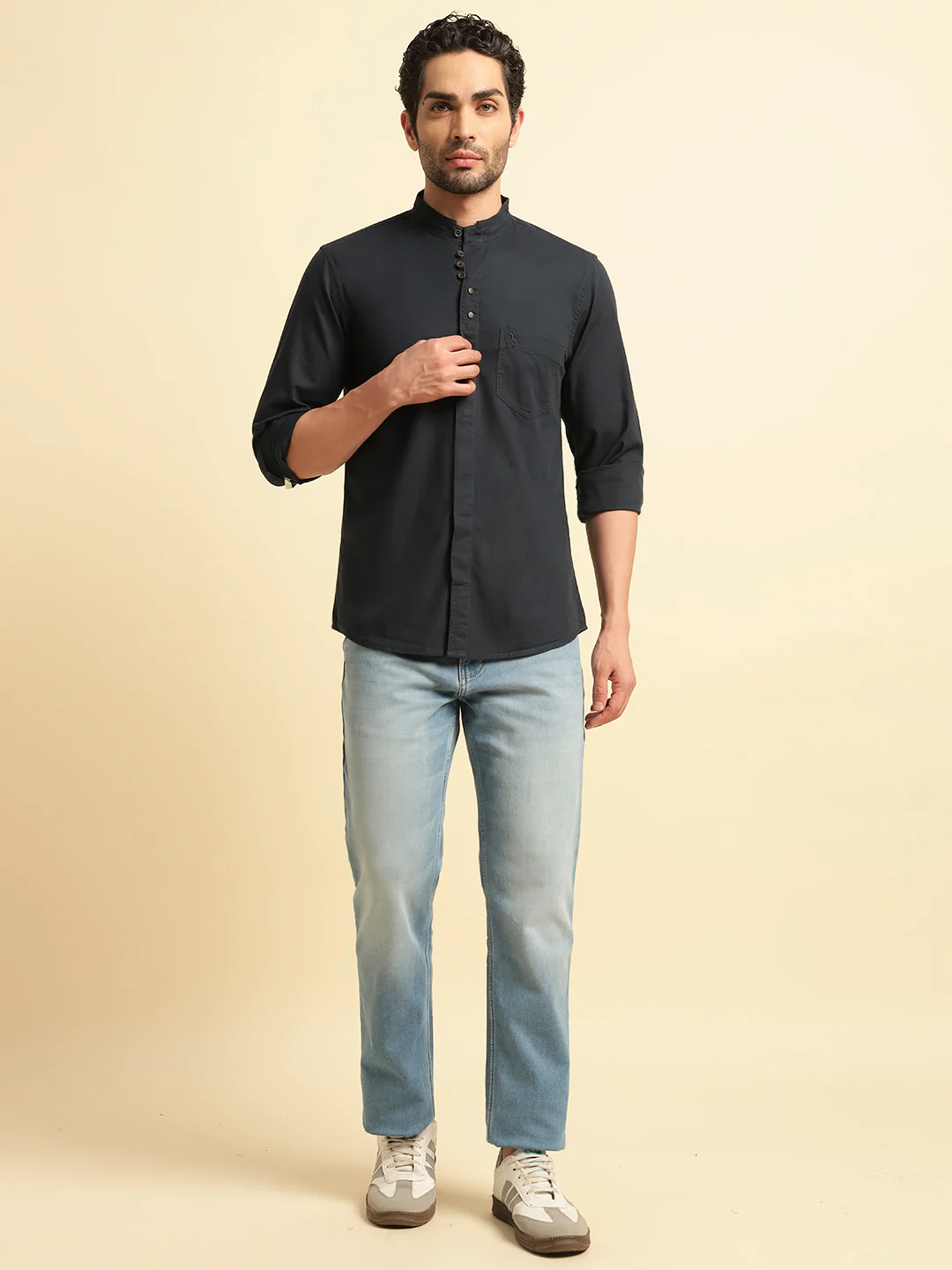 Casual Shirt for Men | Breathable & Soft with Color Fastness Regular Fit Spread Collar Neck Cotton Fabric Solid Pattern - Image 5