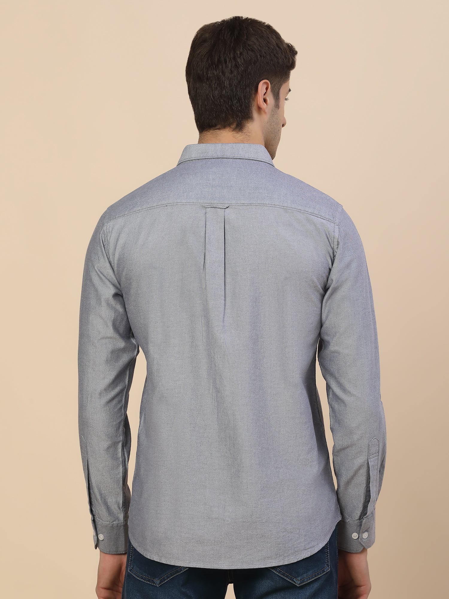 Casual Shirt for Men | Breathable & Soft with Color Fastness Regular Fit Spread Collar Neck Cotton Fabric Solid Pattern - Image 5