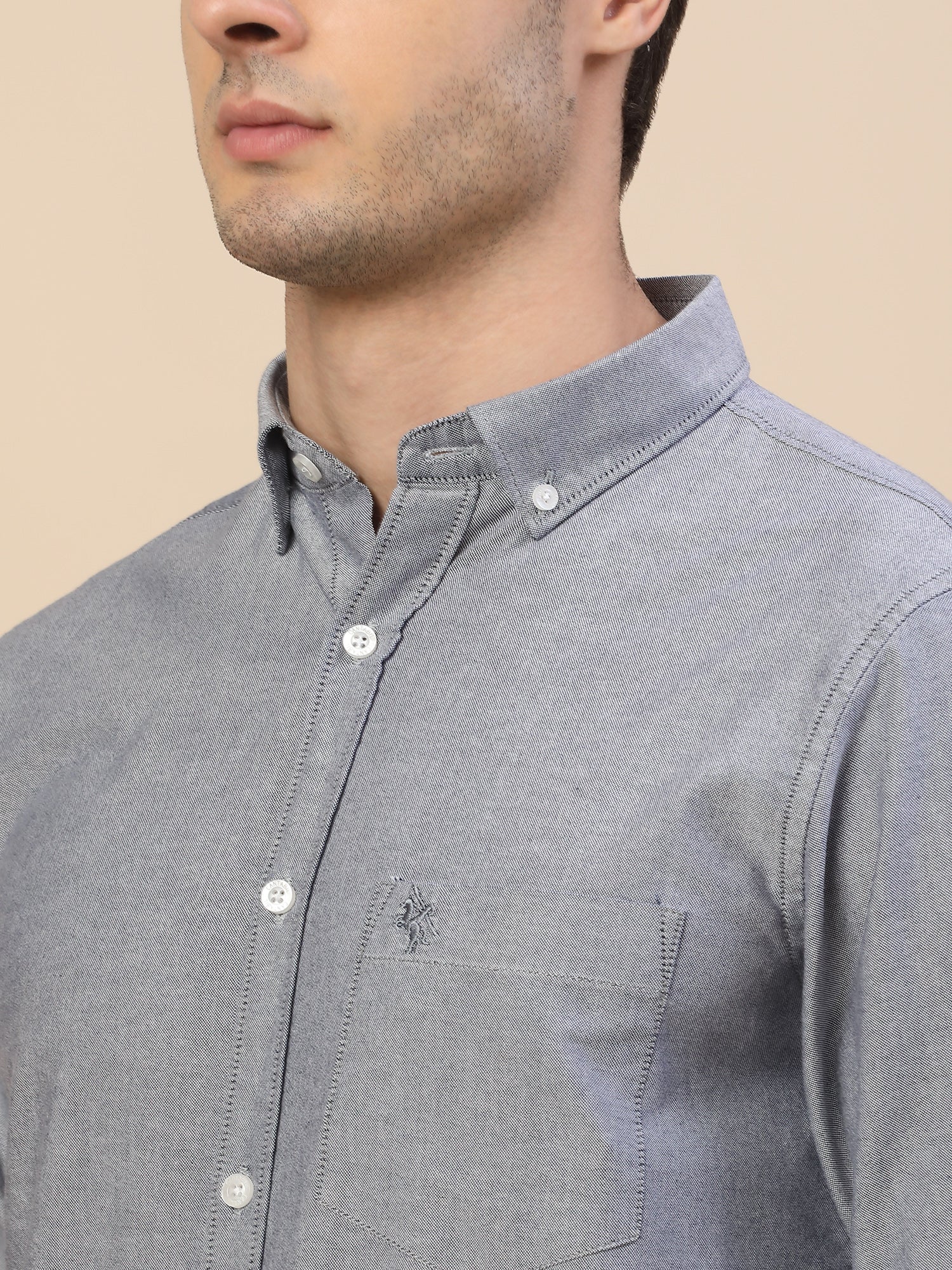 Casual Shirt for Men | Breathable & Soft with Color Fastness Regular Fit Spread Collar Neck Cotton Fabric Solid Pattern - Image 6