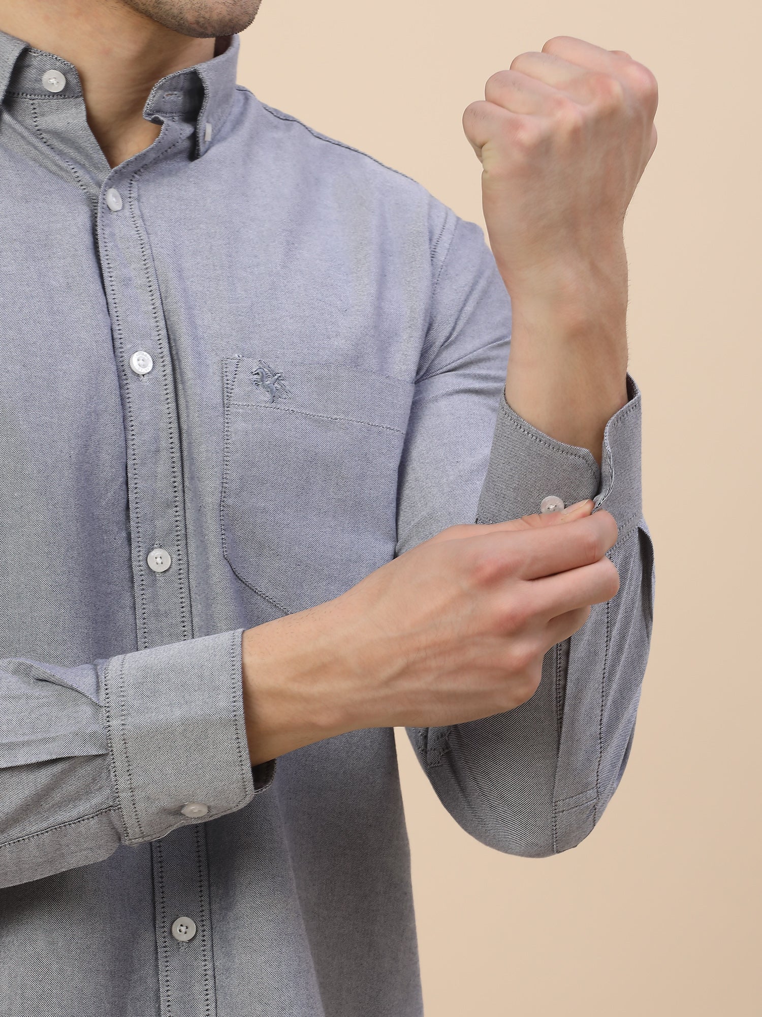Casual Shirt for Men | Breathable & Soft with Color Fastness Regular Fit Spread Collar Neck Cotton Fabric Solid Pattern - Image 7