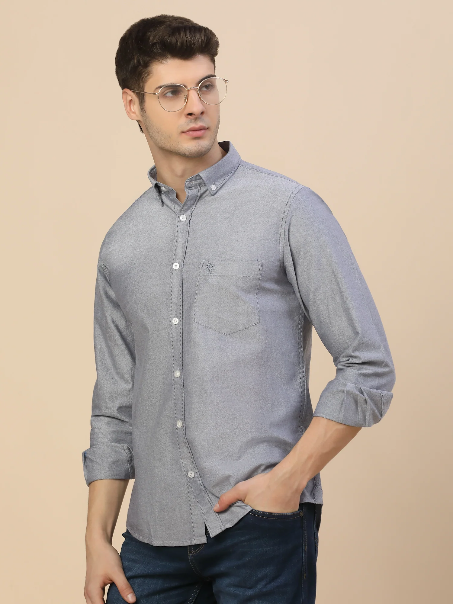 Casual Shirt for Men | Breathable & Soft with Color Fastness Regular Fit Spread Collar Neck Cotton Fabric Solid Pattern - Image 8