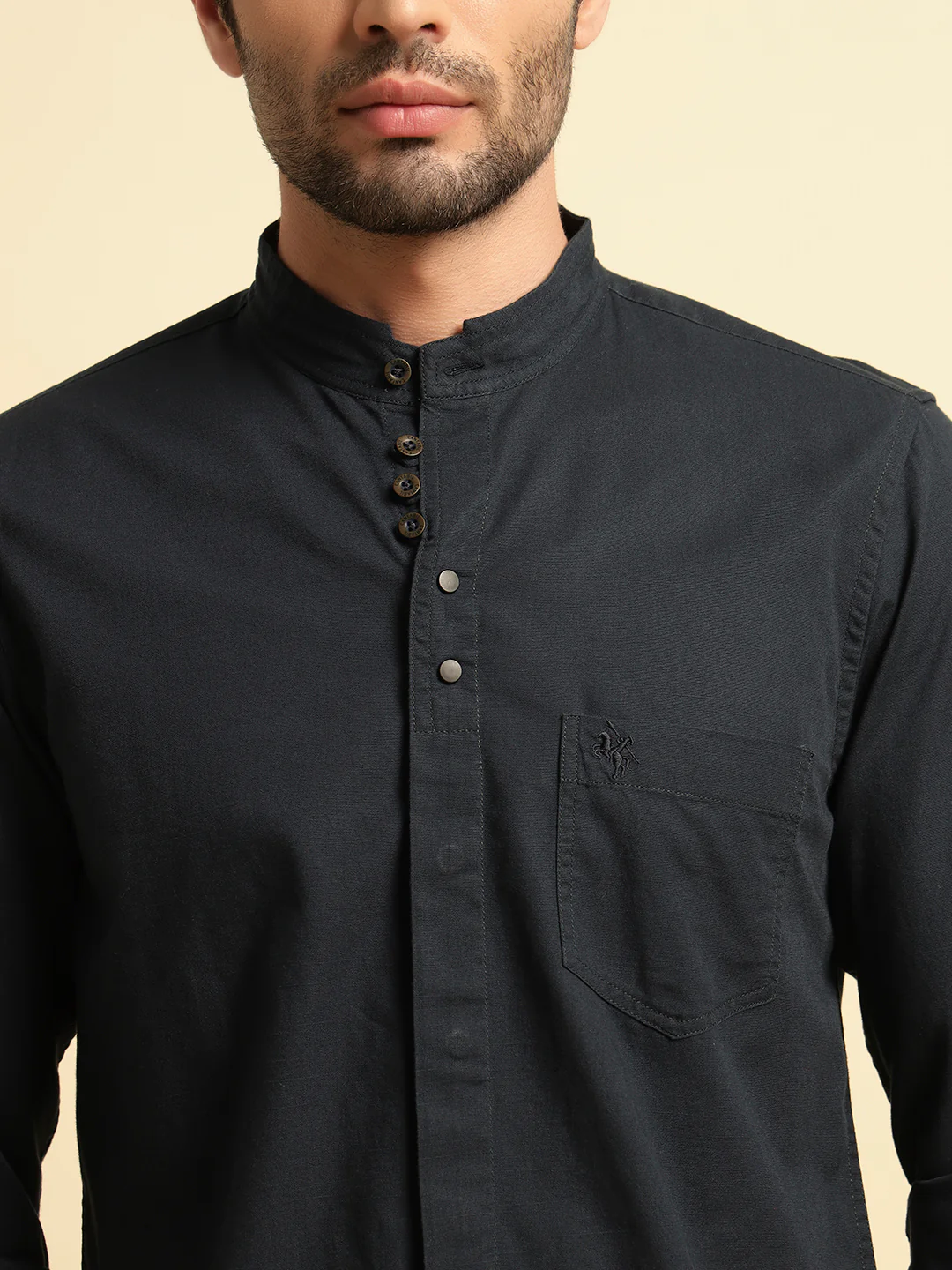 Casual Shirt for Men | Breathable & Soft with Color Fastness Regular Fit Spread Collar Neck Cotton Fabric Solid Pattern - Image 6