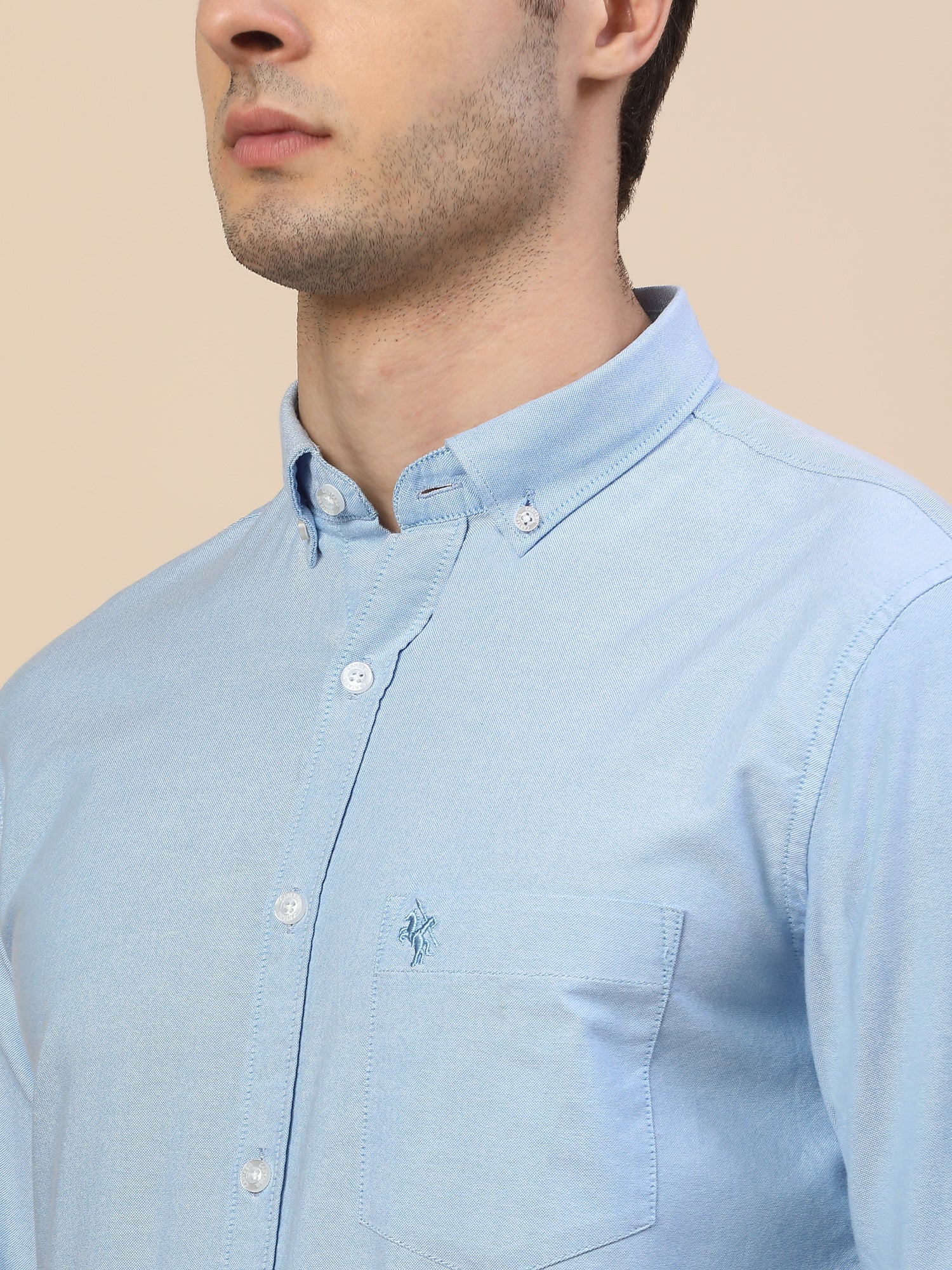 Casual Shirt for Men | Breathable & Soft with Color Fastness Regular Fit Spread Collar Neck Cotton Fabric Solid Pattern - Image 5