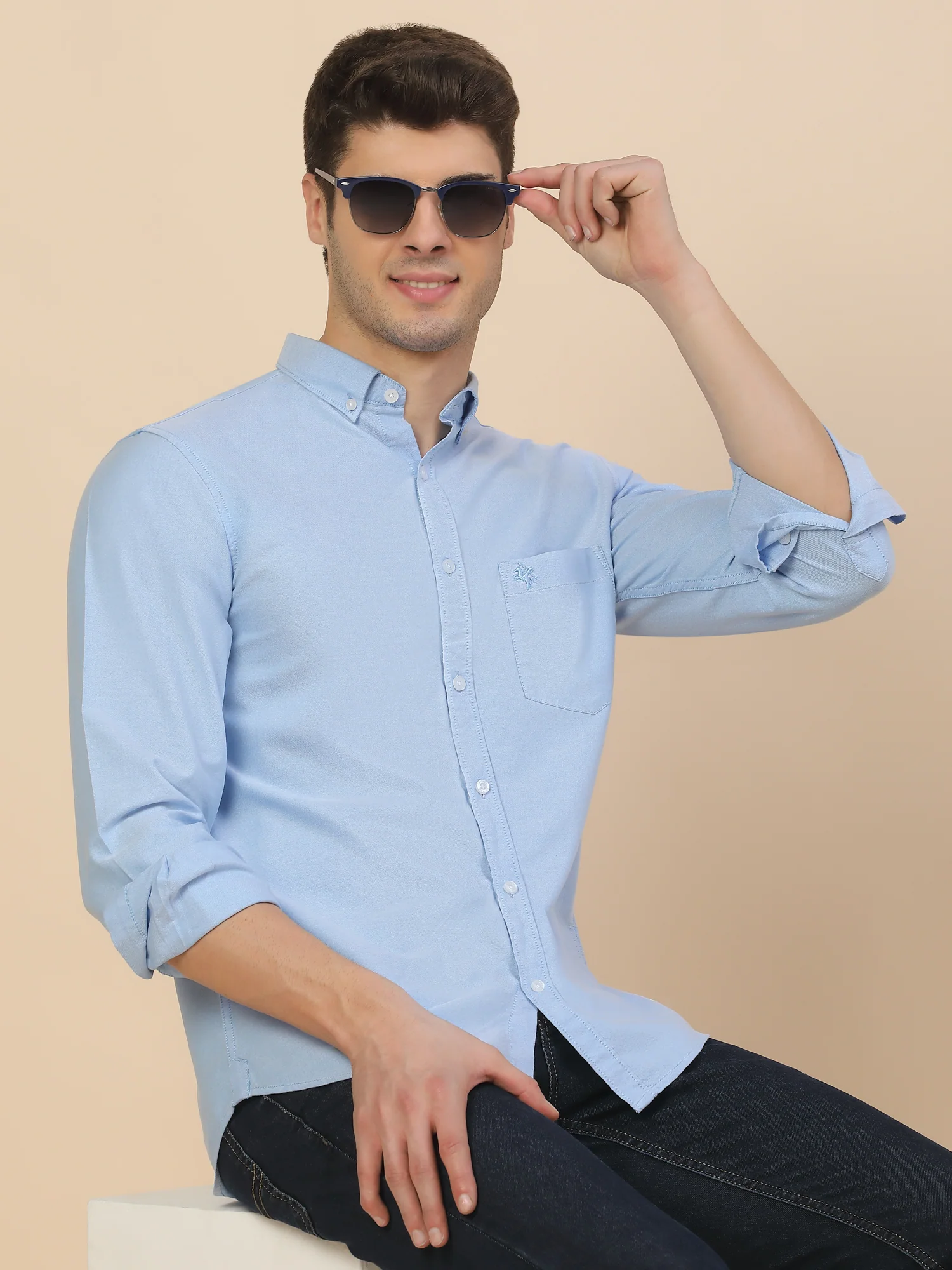 Casual Shirt for Men | Breathable & Soft with Color Fastness Regular Fit Spread Collar Neck Cotton Fabric Solid Pattern - Image 6
