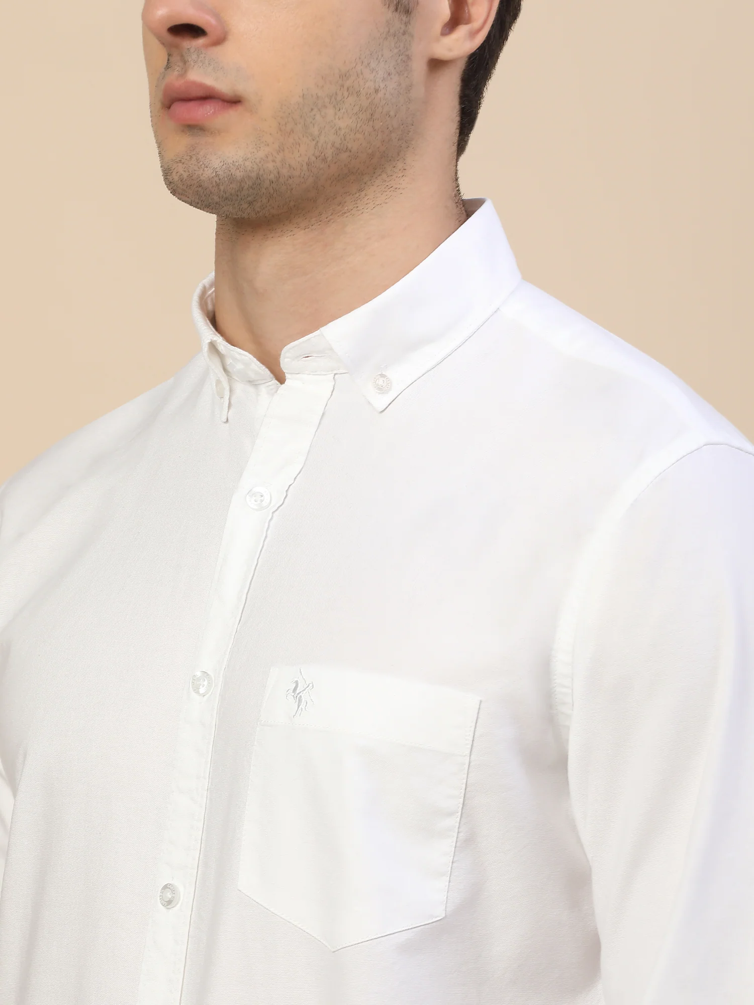 Casual Shirt for Men | Breathable & Soft with Color Fastness Regular Fit Spread Collar Neck Cotton Fabric Solid Pattern - Image 5