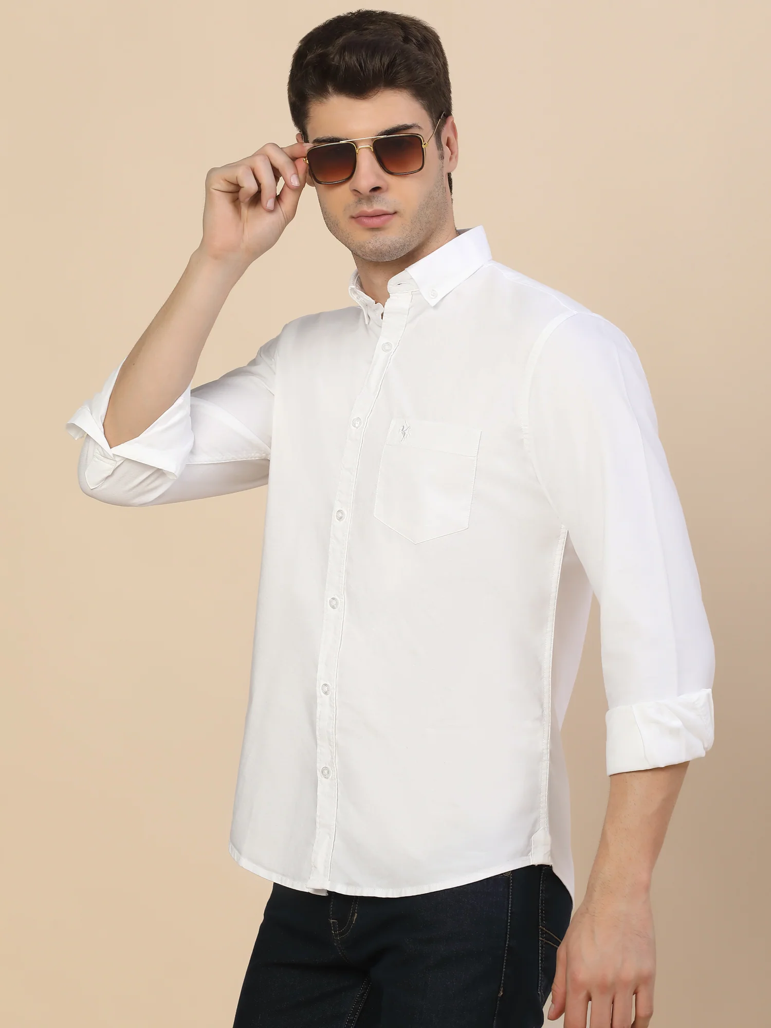 Casual Shirt for Men | Breathable & Soft with Color Fastness Regular Fit Spread Collar Neck Cotton Fabric Solid Pattern - Image 8